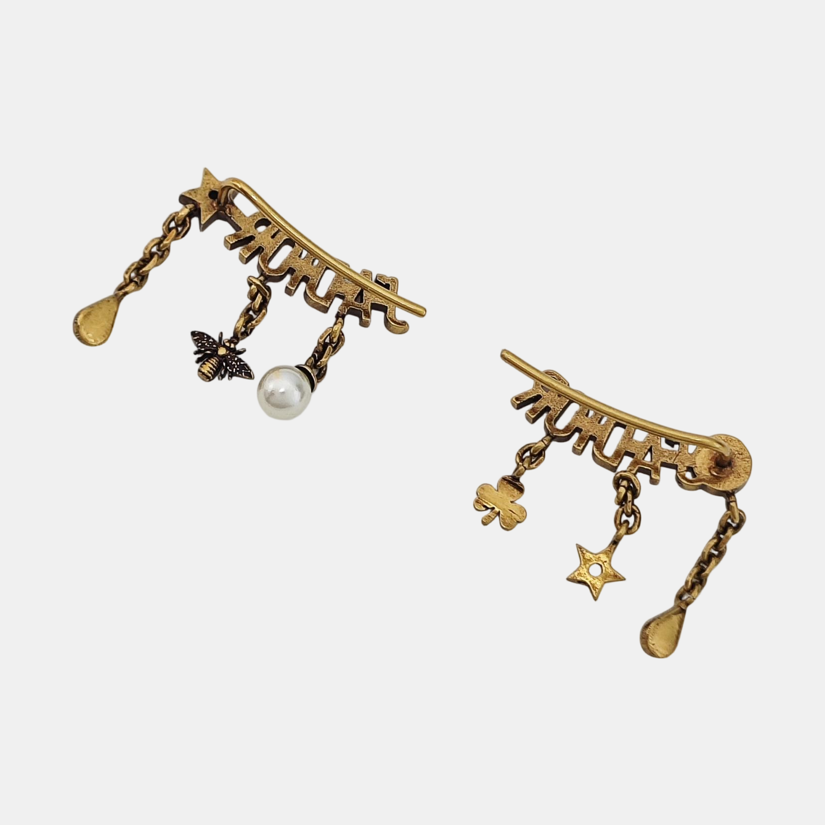 J'adior Metal Gold Stud Earrings