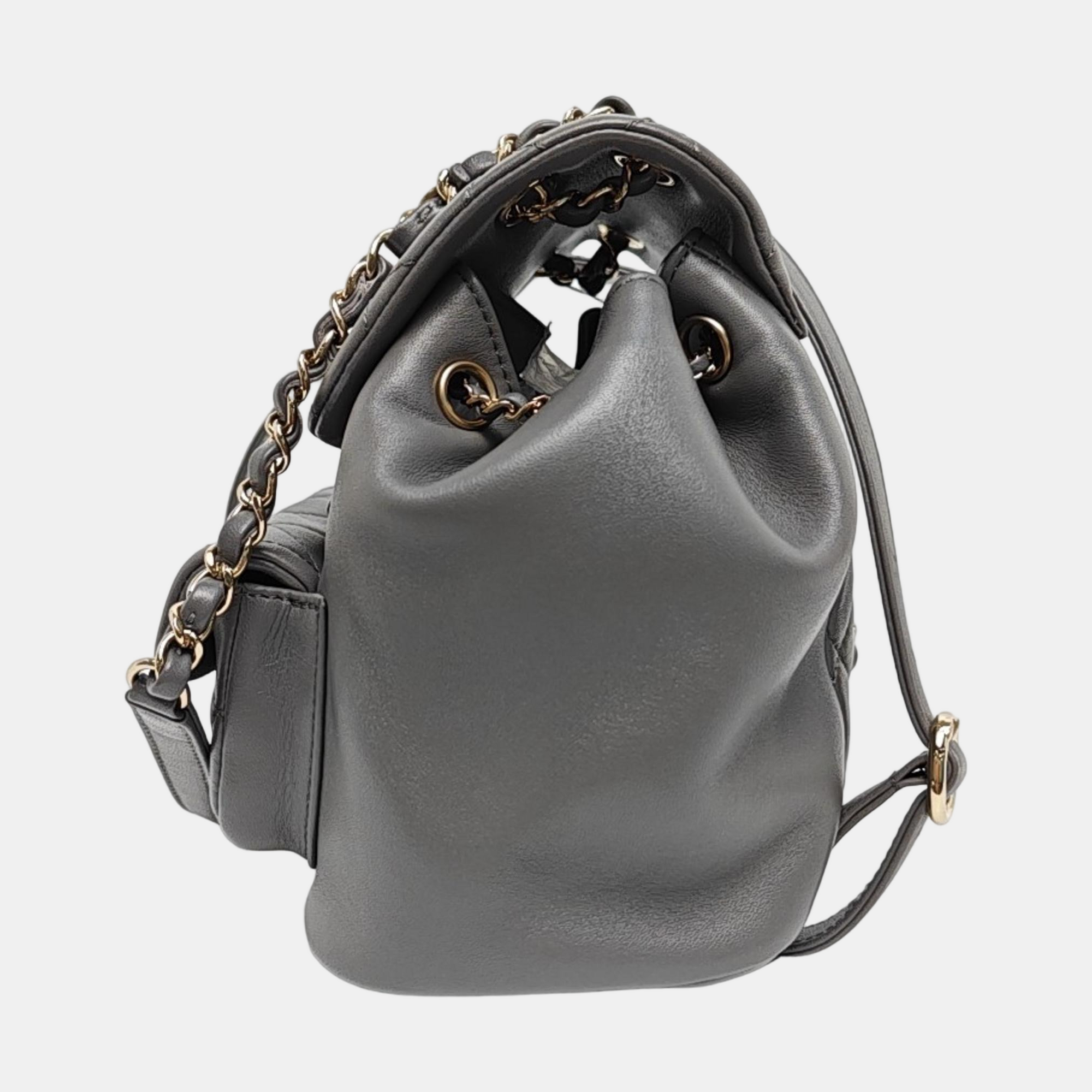 DUMA Small Quilted Calfskin Gray