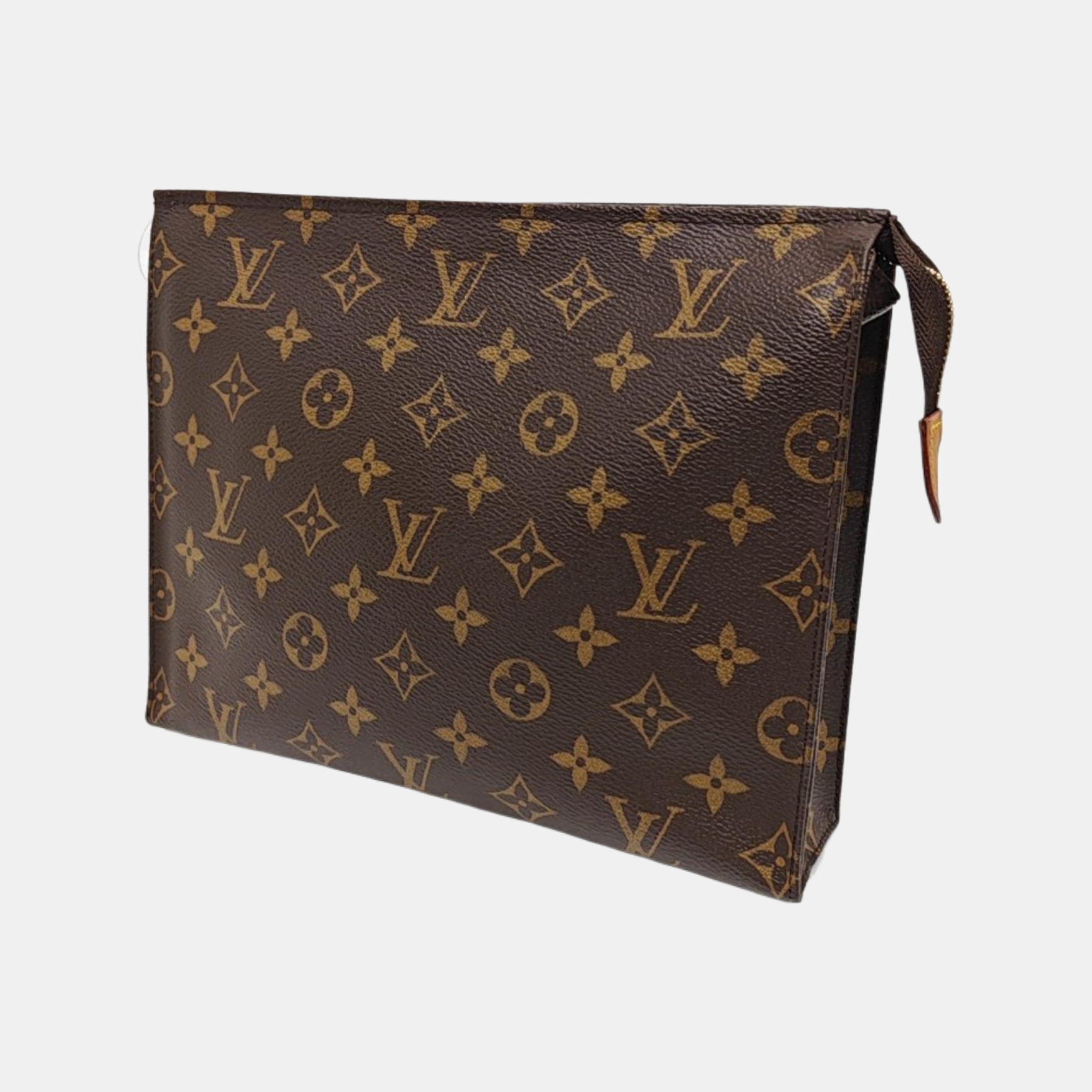 TOILET POCKET 26 Monogram Coated Canvas Brown