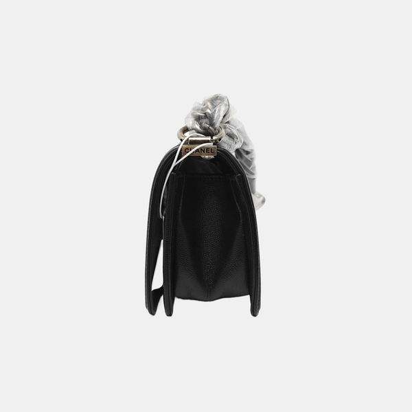 BOY CHANEL Small Quilted Grained Calfskin Black