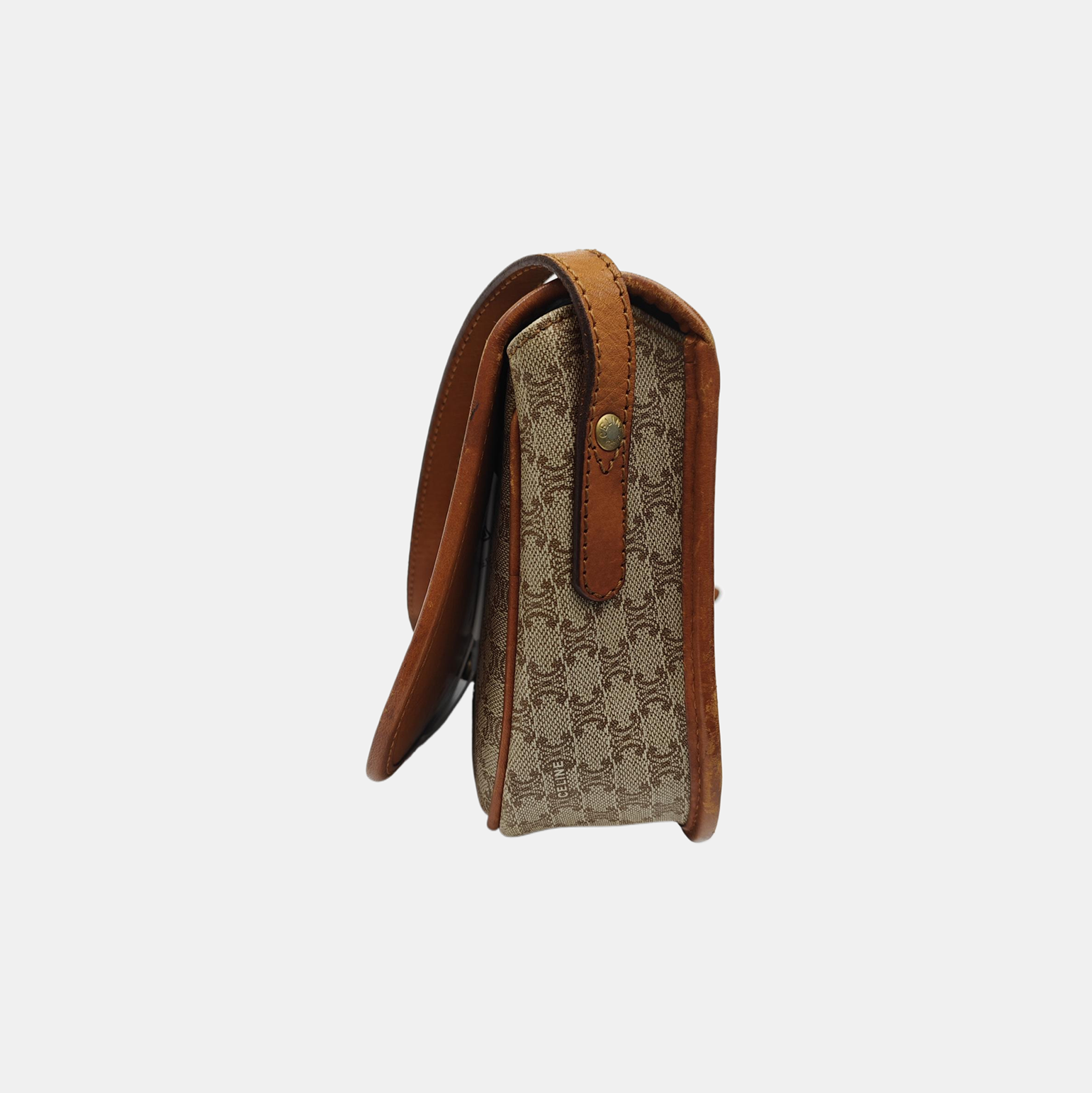 Coated Canvas Crossbody Bag Beige