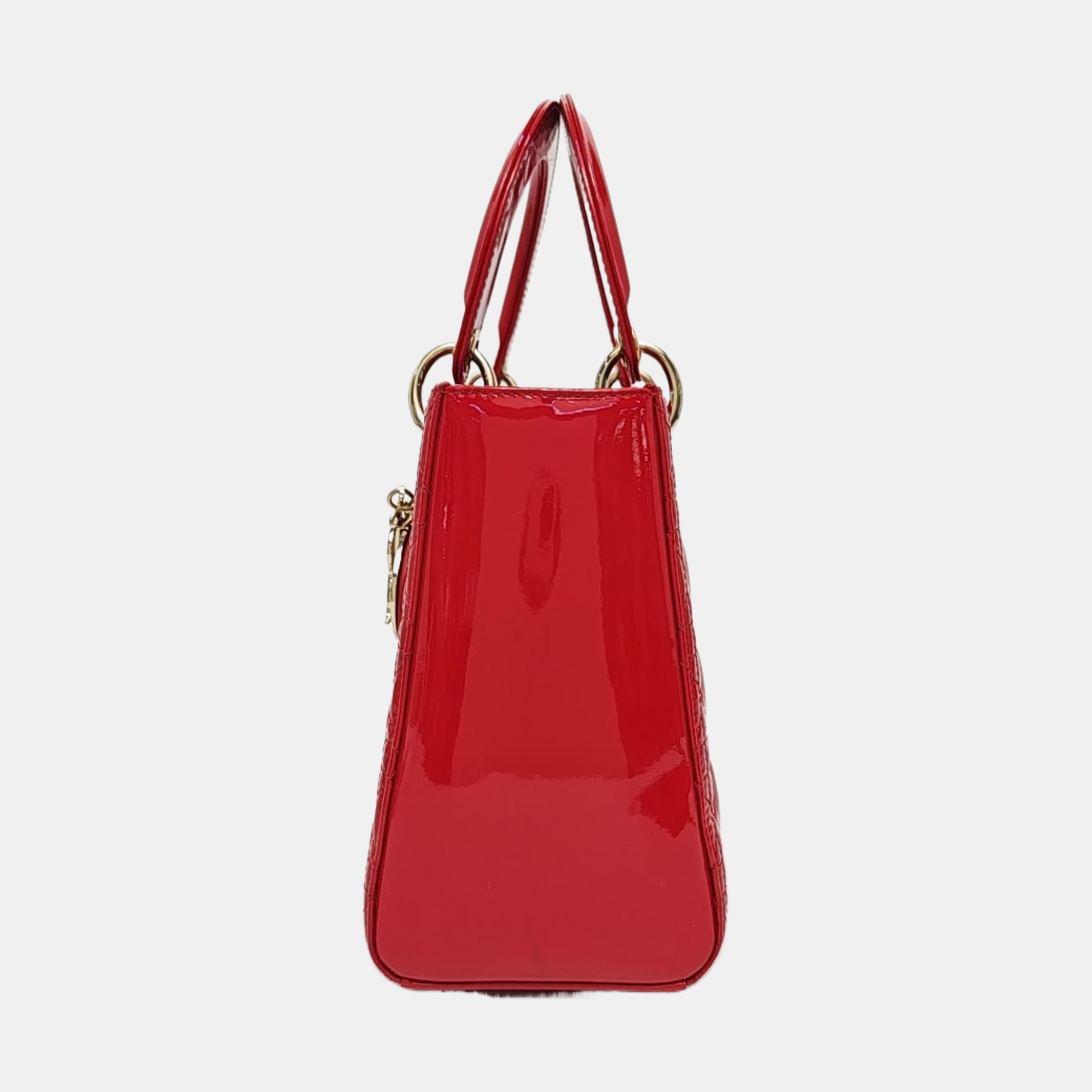 Authenticated pre-owned  Lady Dior Medium Cannage Lambskin Red - Tote Bag at Looply