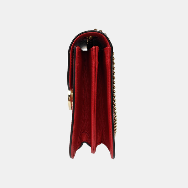 Interlocking G Small Calfskin Red