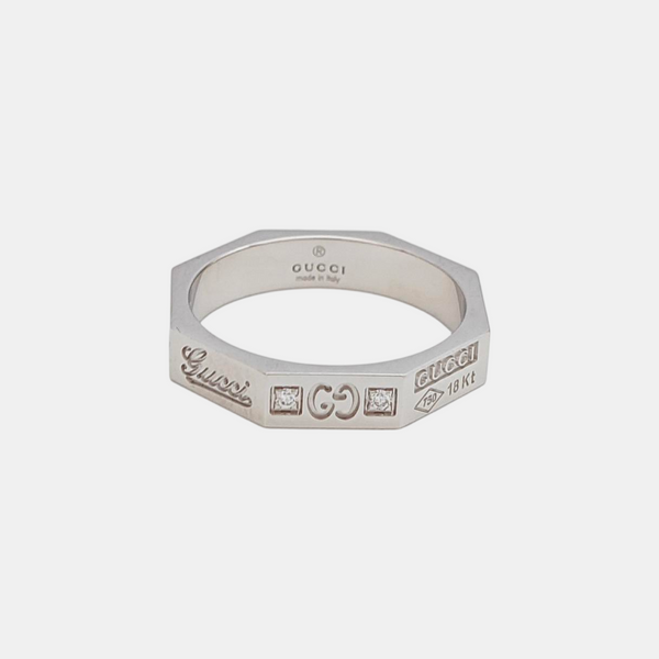 18k White Gold Silver Ring HK 10
