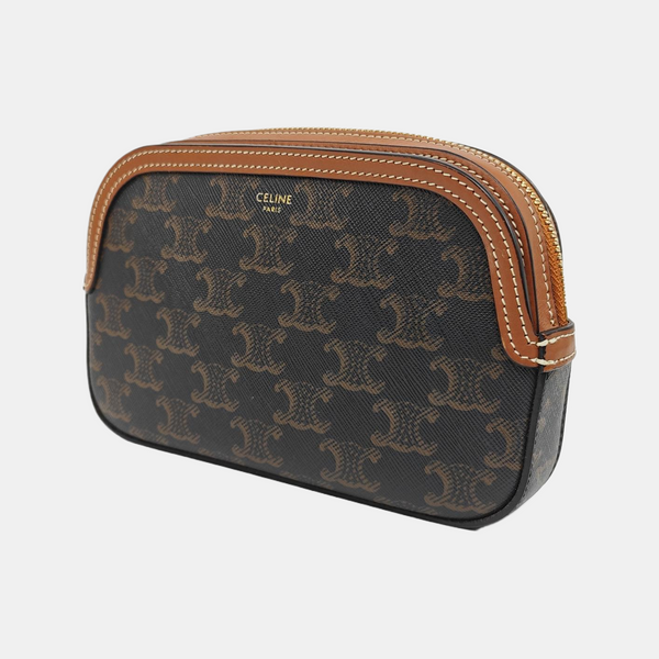 Authenticated pre-owned  TRIOMPHE CANVAS Small Coated Canvas Brown - Belt Bag at Looply