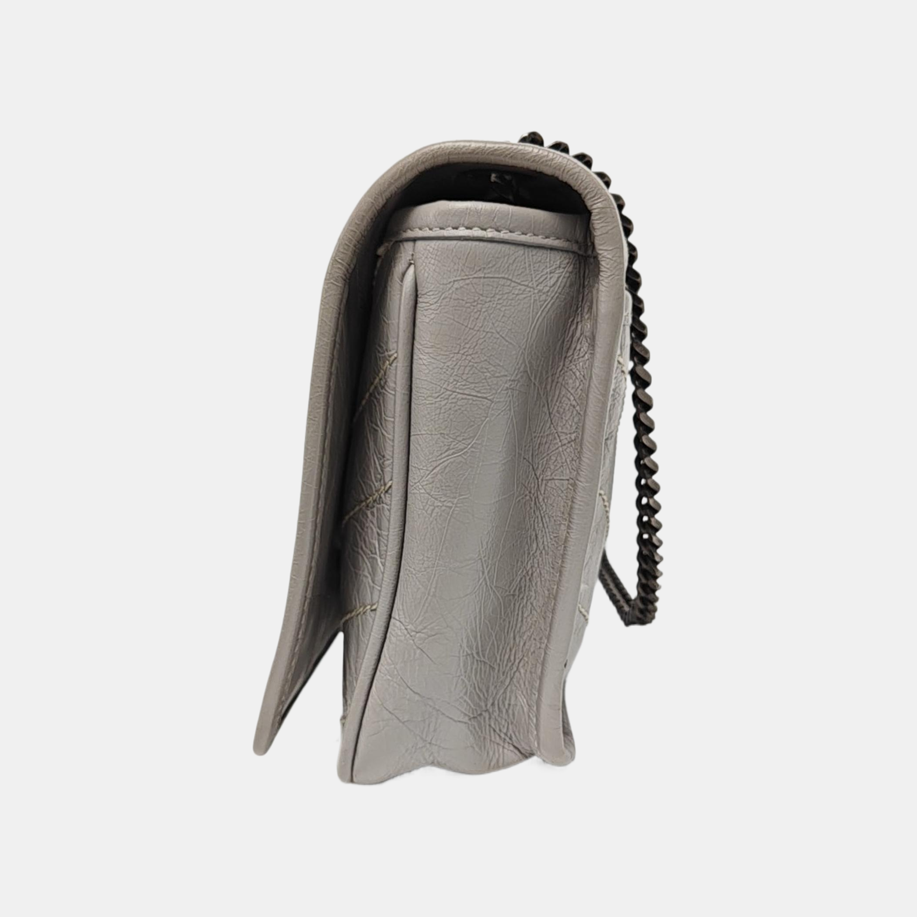 Authenticated pre-owned  NIKI Mini Chevron, Quilted Calfskin Gray - Shoulder Bag at Looply