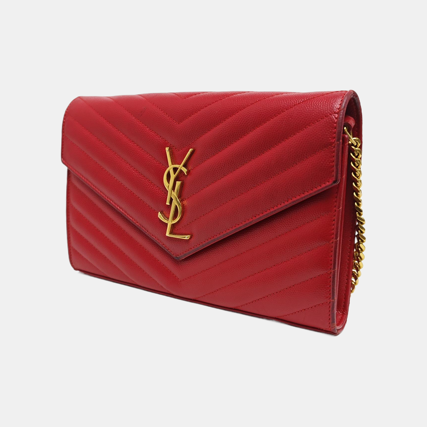 MONOGRAM Medium Chevron Calfskin Red