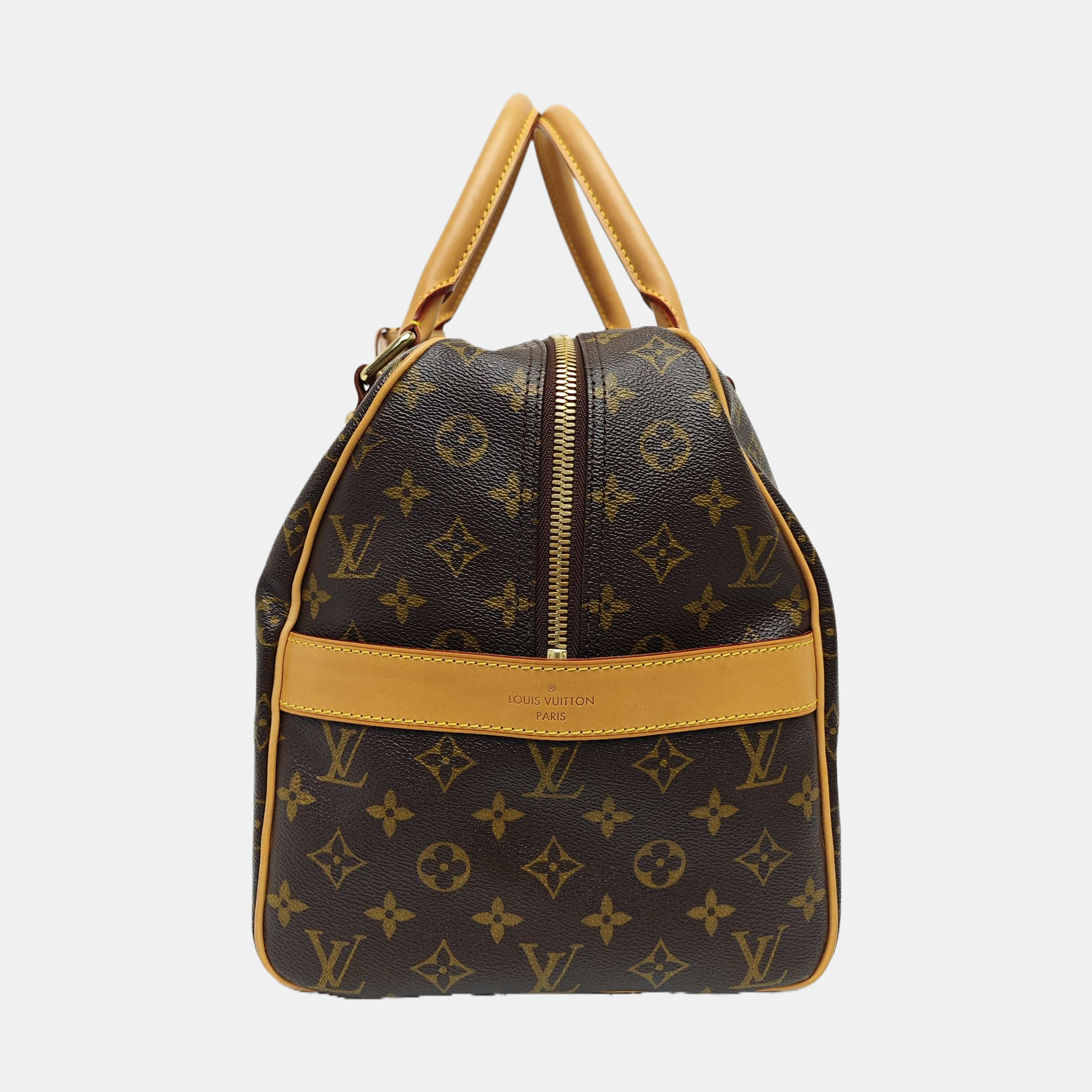 Monogram Coated Canvas Top Handle Bag Brown