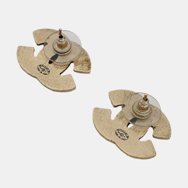CC Logo Metal Clear Stud Earrings