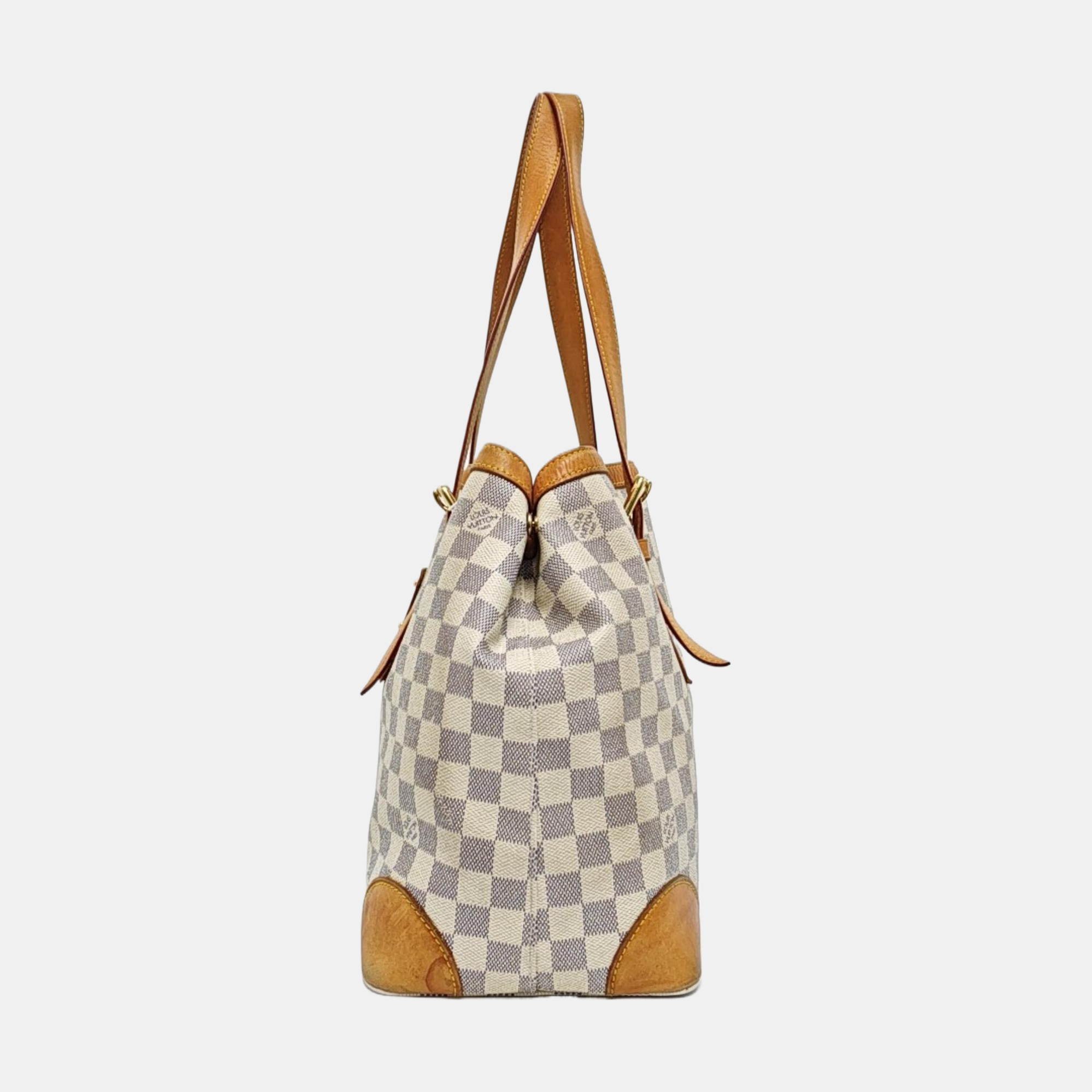HAMPSTEAD MM Damier Azur Coated Canvas White