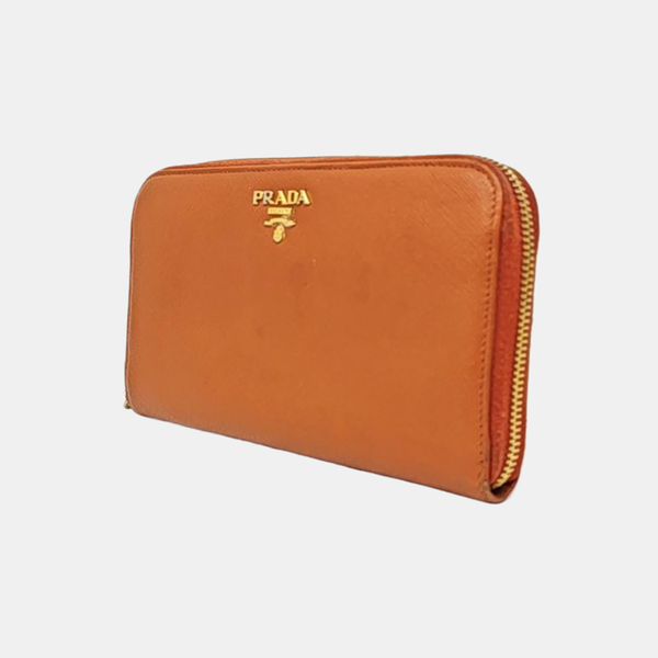Zippy Wallet Saffiano Calfskin Orange Wallet