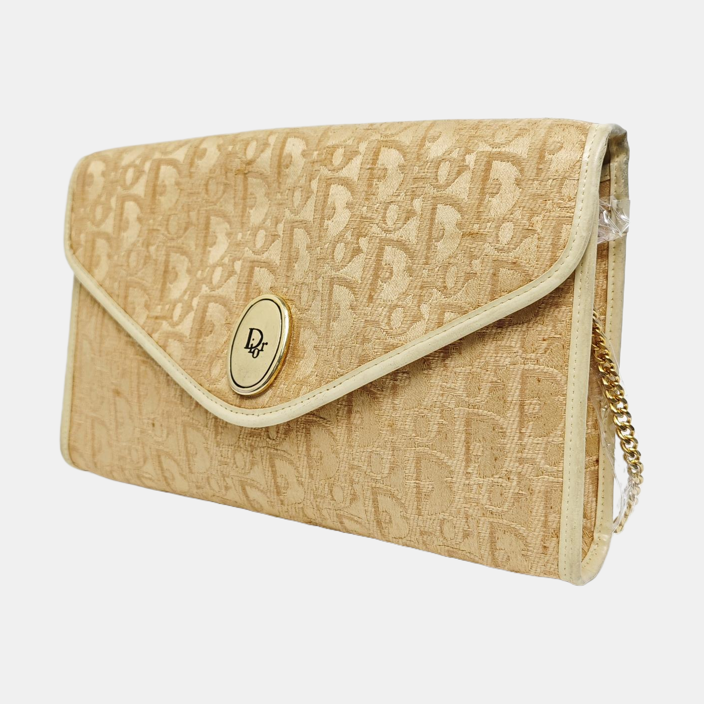 Oblique Canvas Shoulder Bag Brown