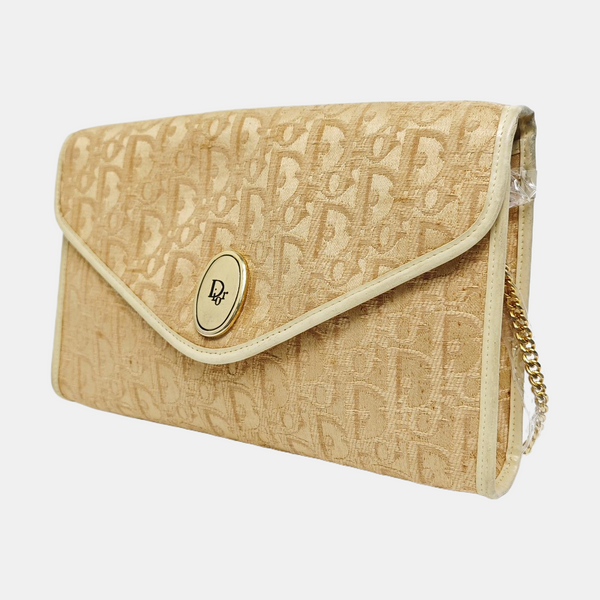 Oblique Canvas Shoulder Bag Brown