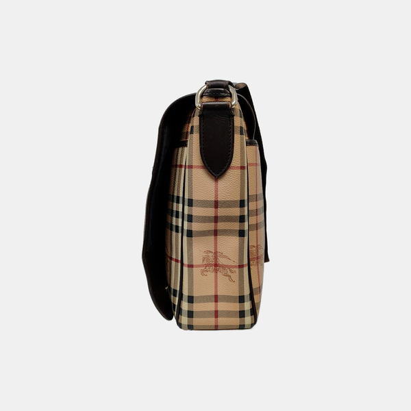 Coated Canvas Crossbody Bag Beige