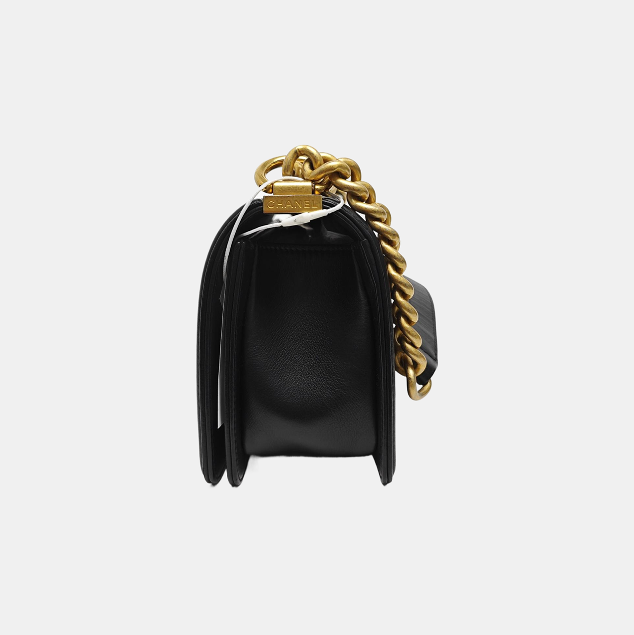 BOY CHANEL Small Quilted Grained Calfskin Black