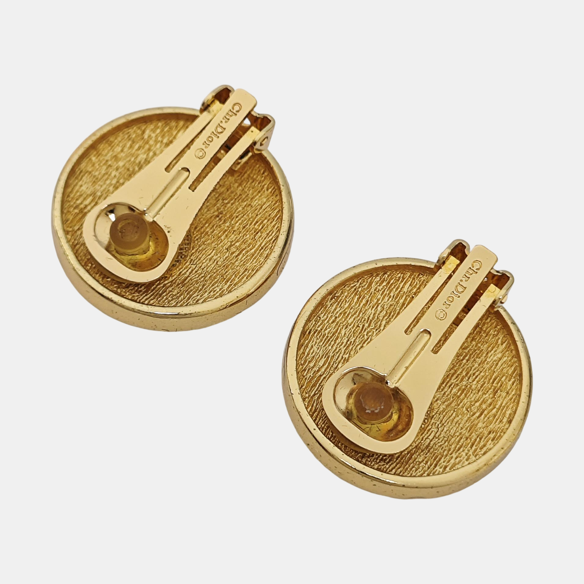 Petit CD Metal Gold Clip On Earrings