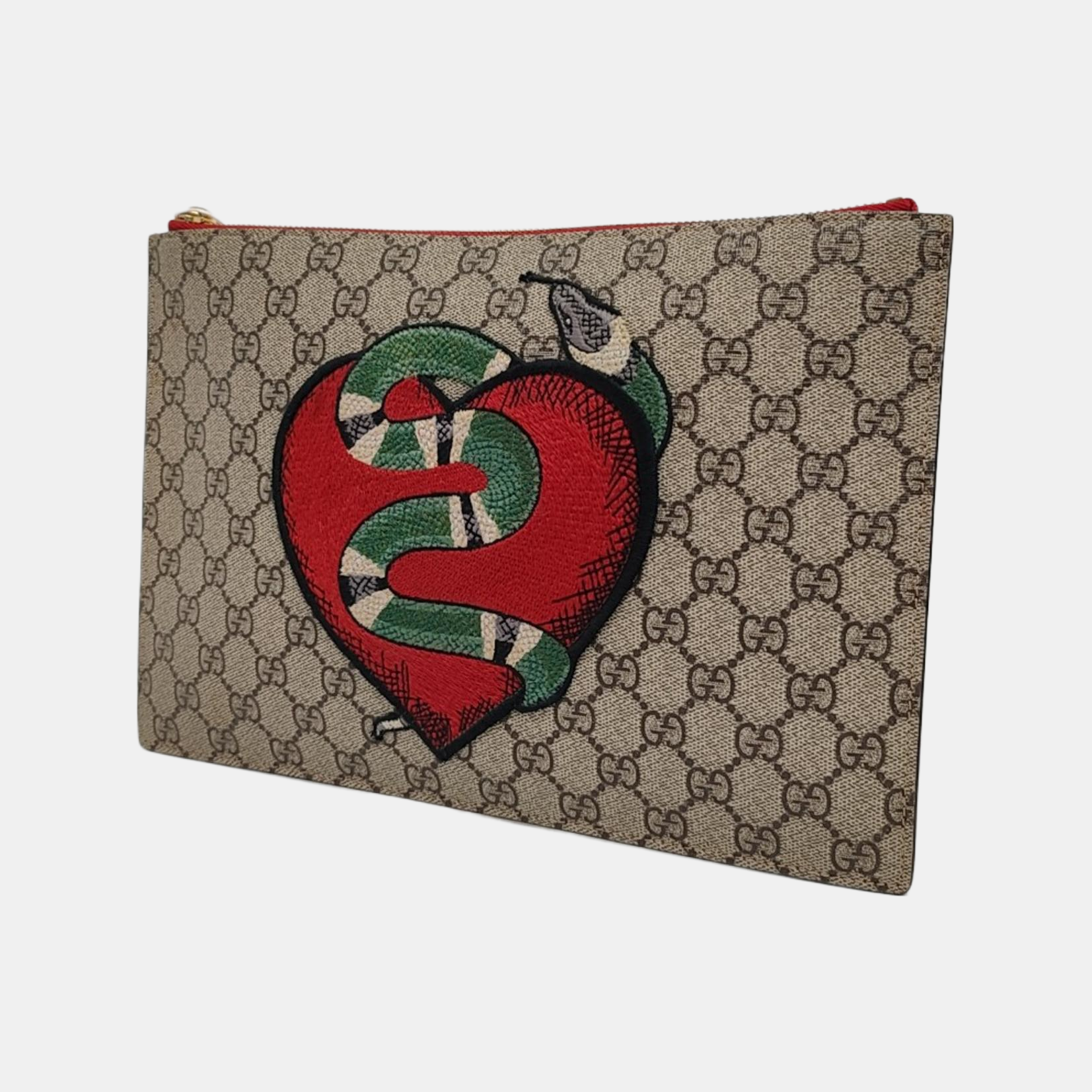 Monogram Coated Canvas Clutch Beige