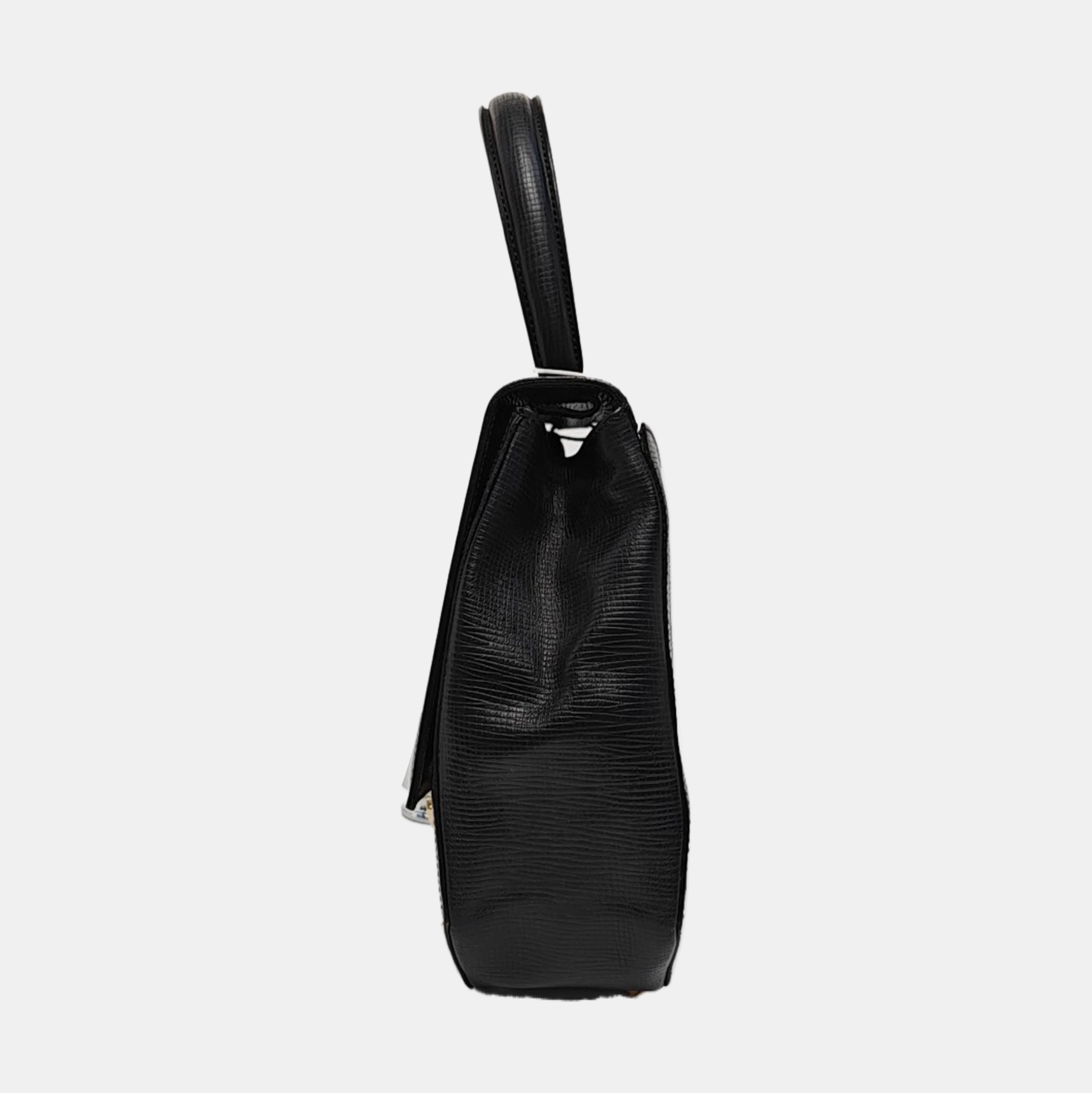 Calfskin Top Handle Bag Black