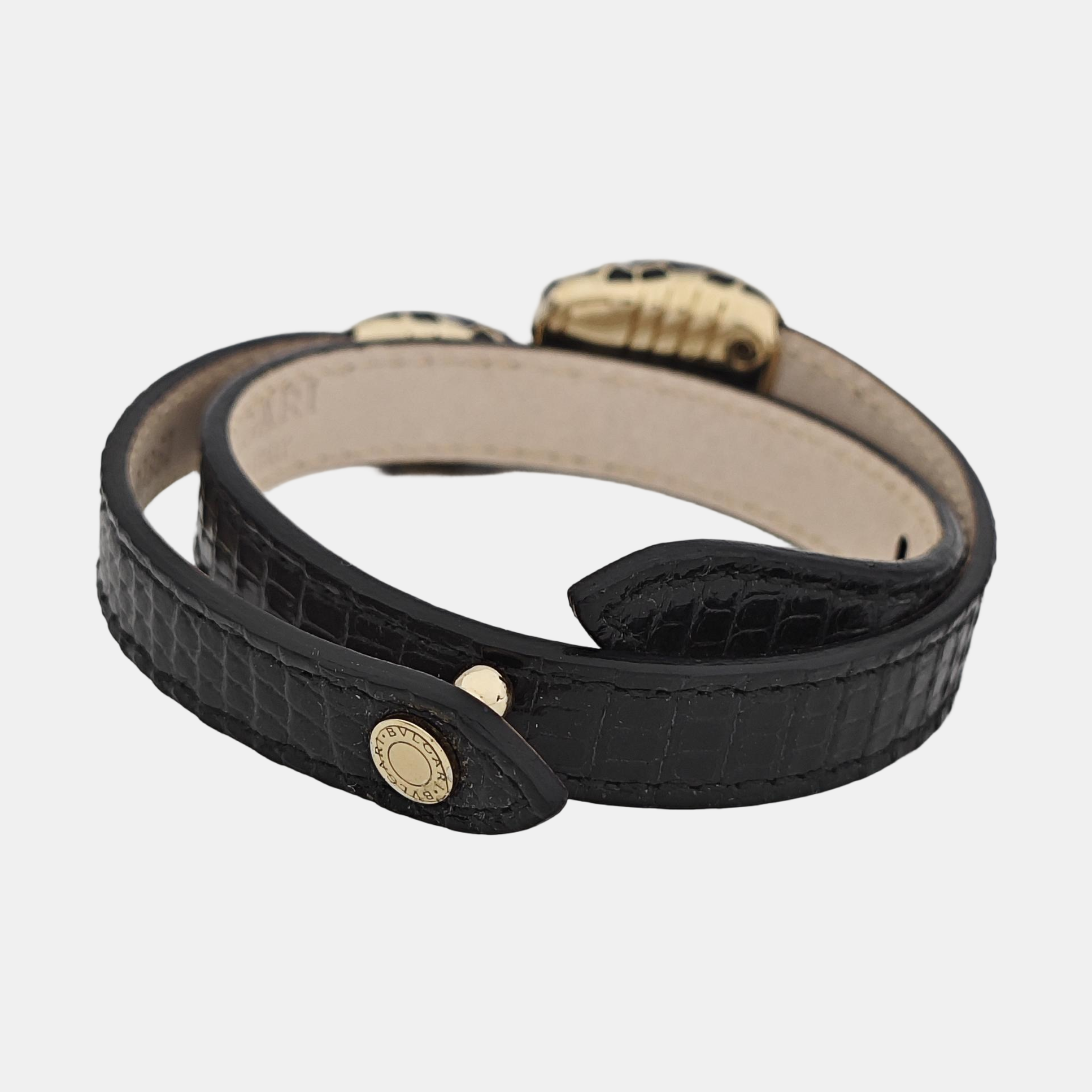 SERPENTI Brass Black Bangle