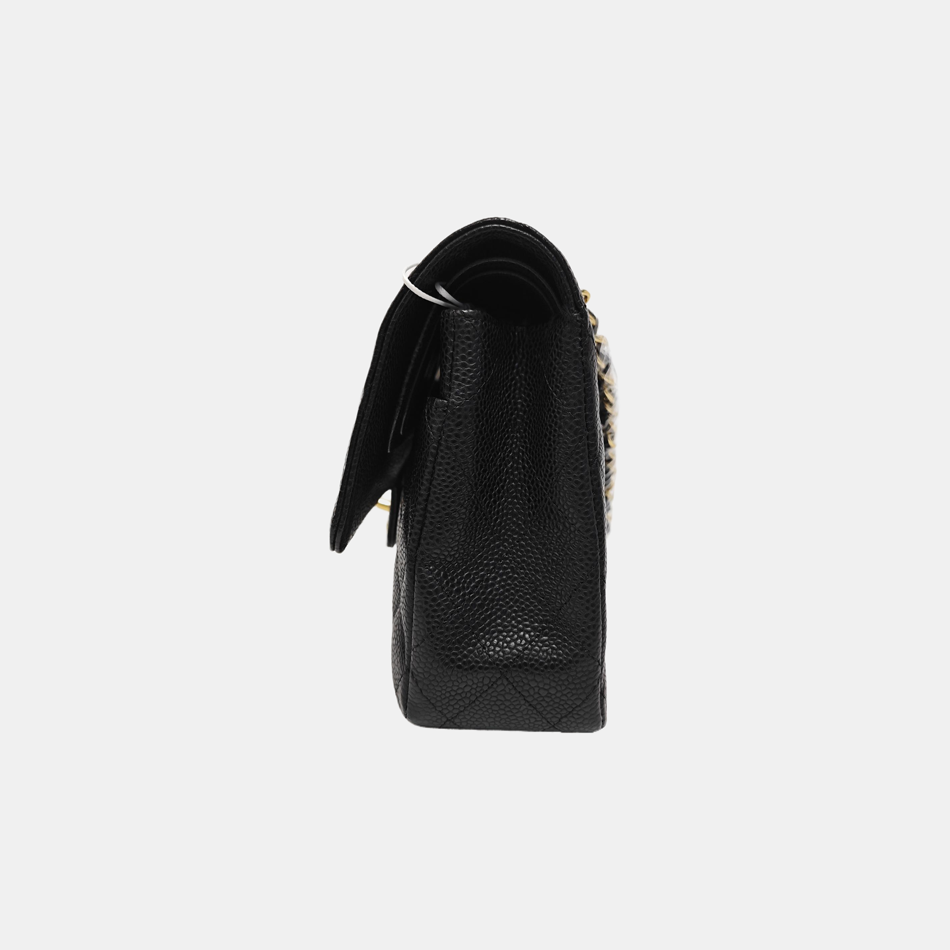 CLASSIC FLAP Medium Quilted Grained Calfskin Black