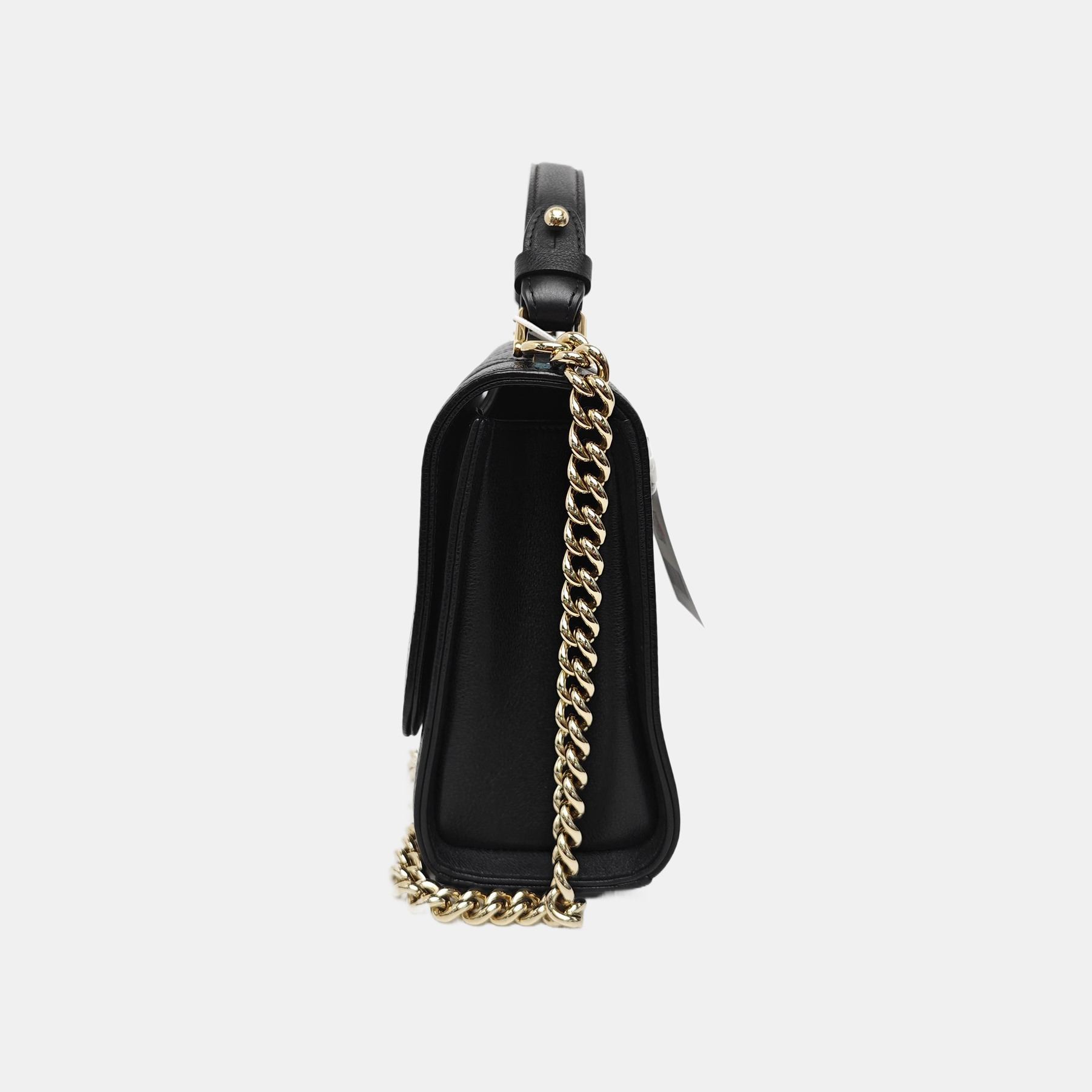 LABEL CLICK Medium Quilted Calfskin Black