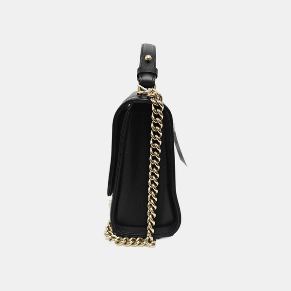 LABEL CLICK Medium Quilted Calfskin Black
