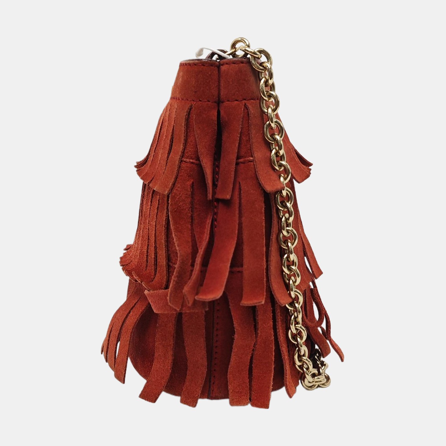 Suede Fringe Mini Suede Red