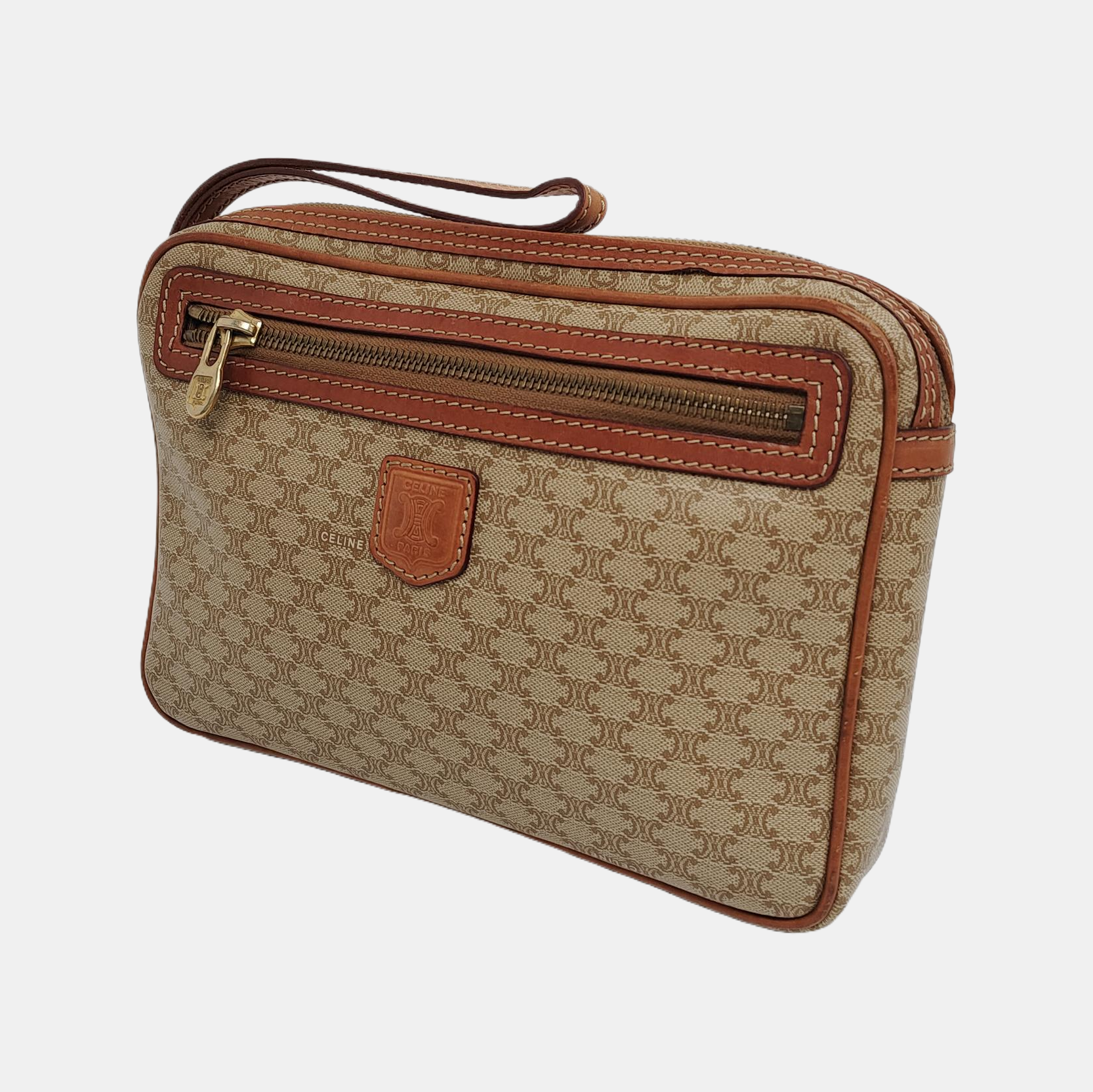 Authenticated pre-owned  MACADAM CLUTCHES Coated Canvas Beige - Clutch at Looply