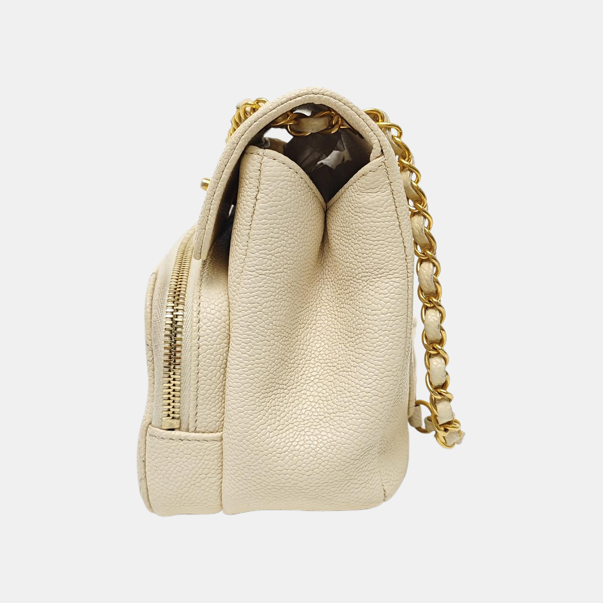 Quilted Grained Calfskin White