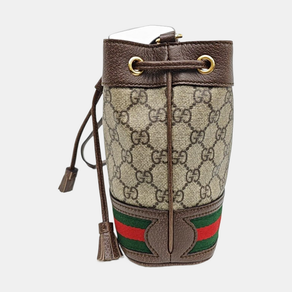 Ophidia Mini Monogram Coated Canvas Beige