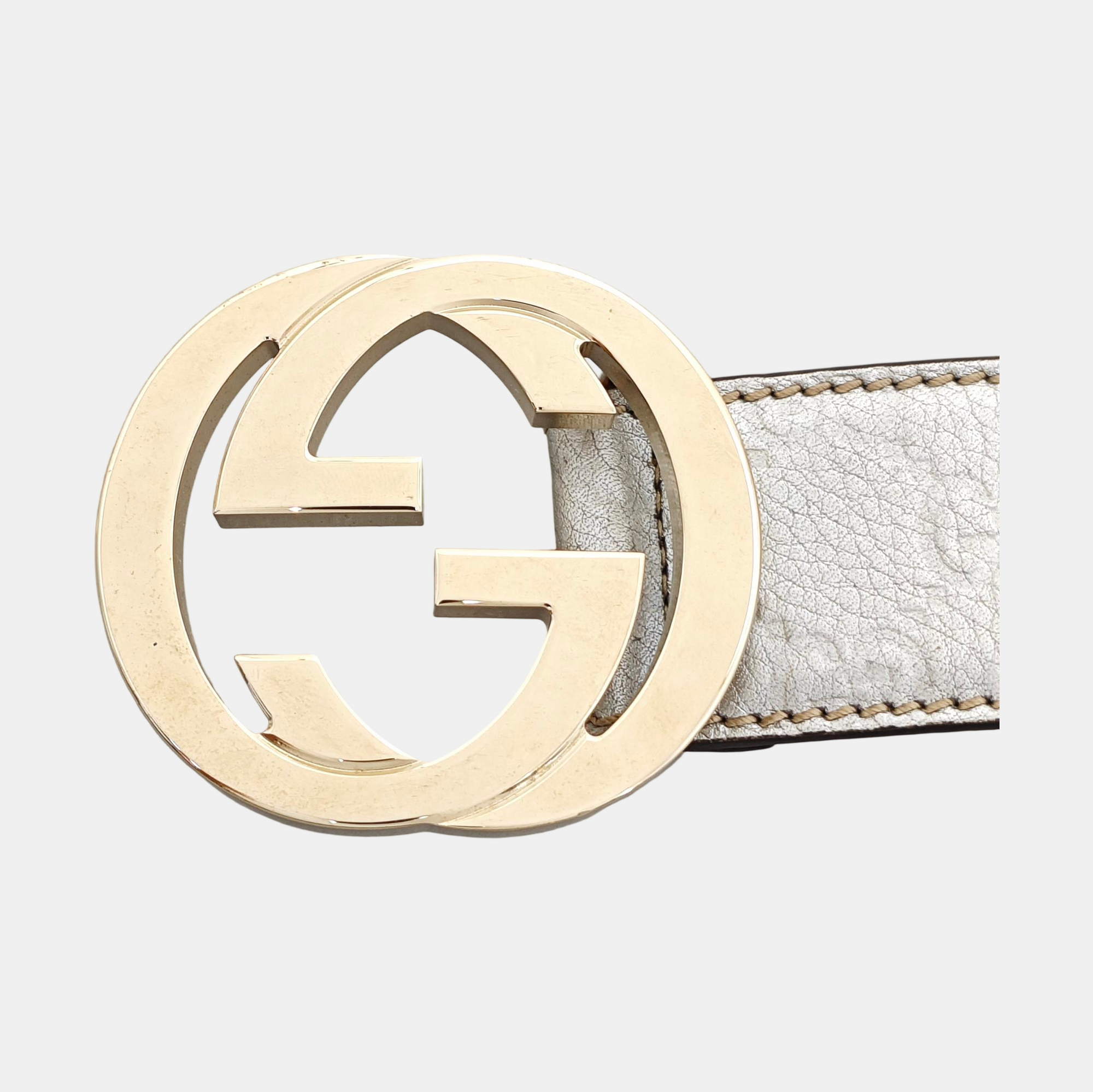Leather Belt Silver