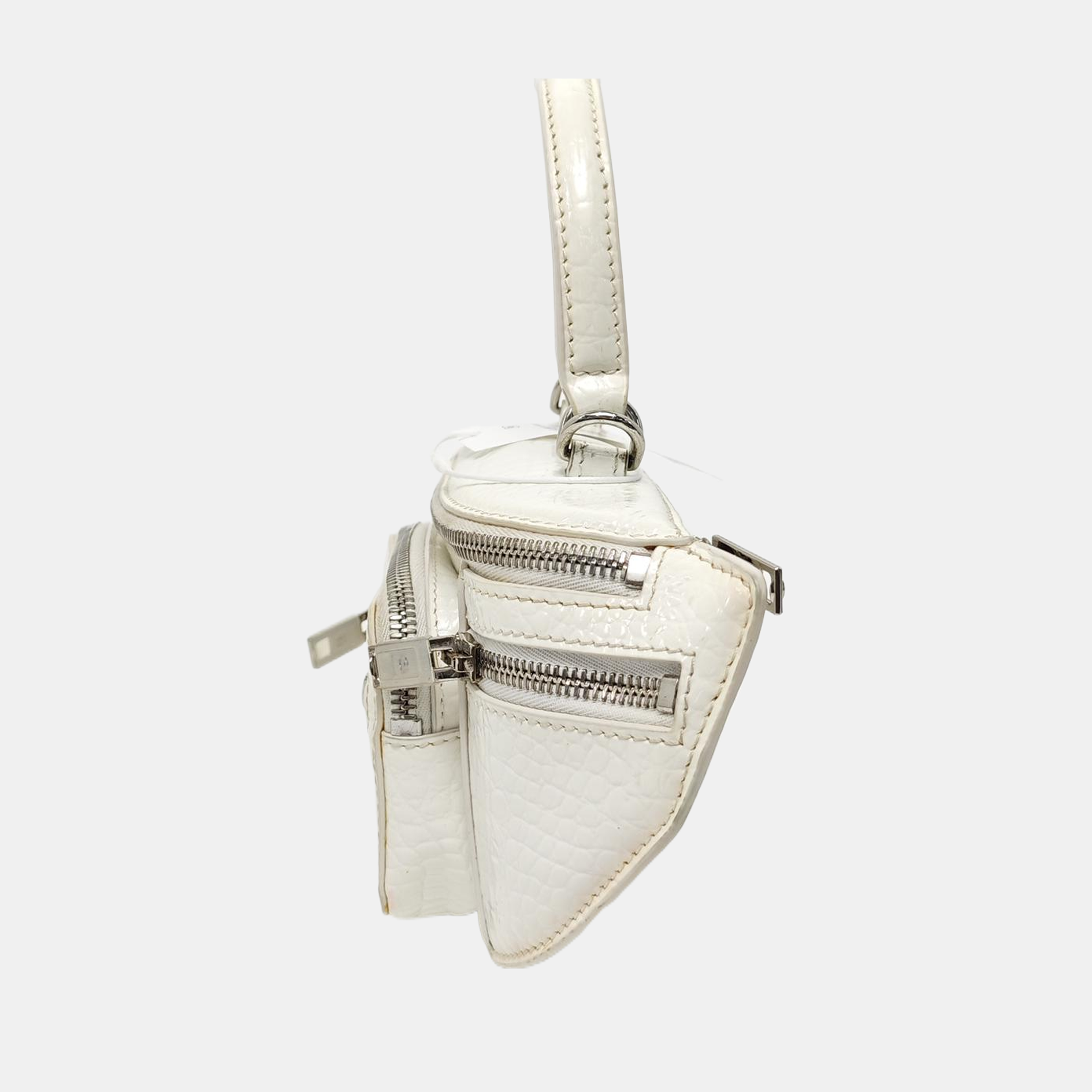 Patent Leather Shoulder Bag White