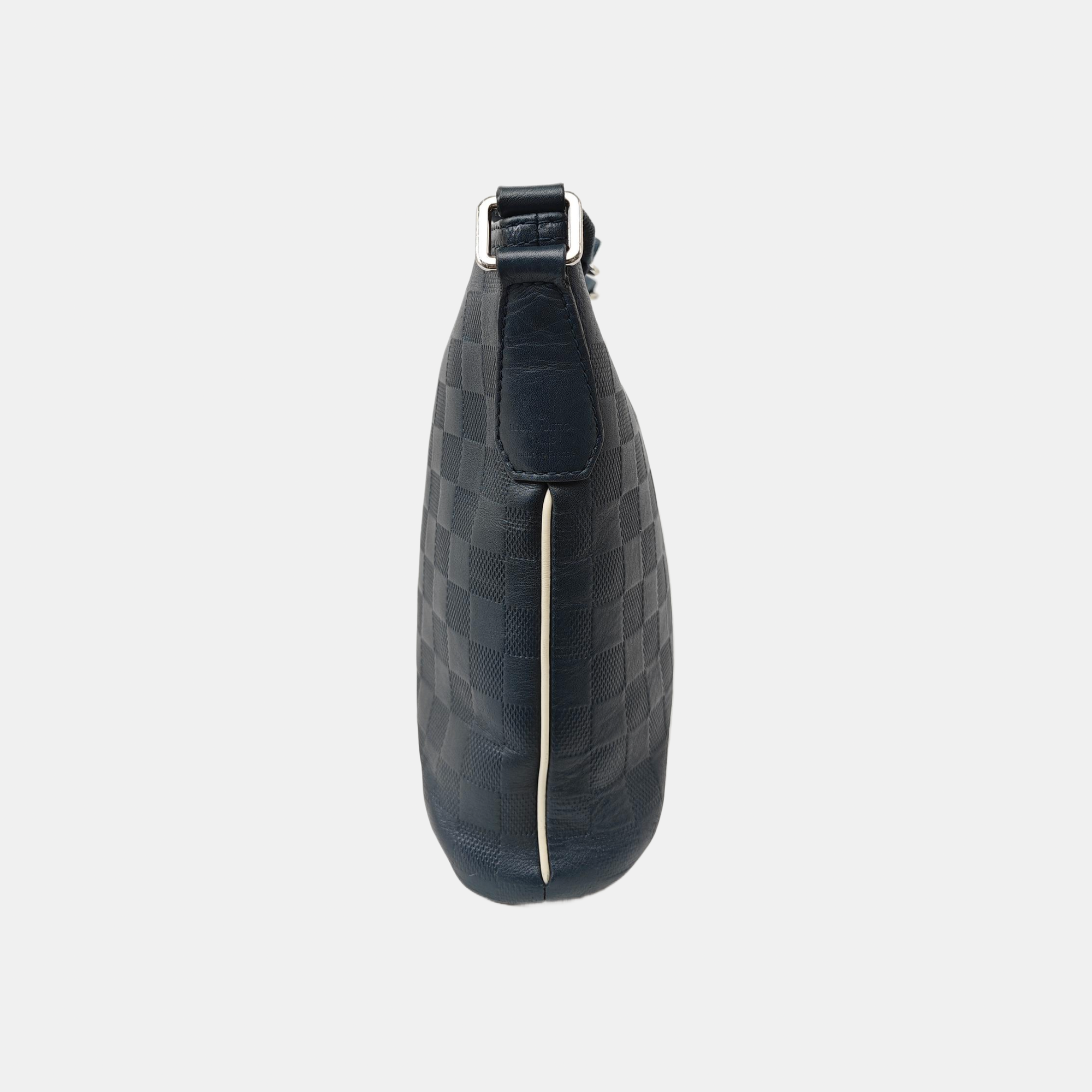 Damier Calfskin Crossbody Bag Blue