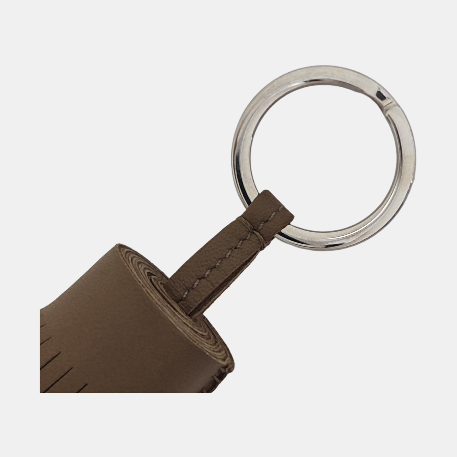 Leather Bag Charm Gray