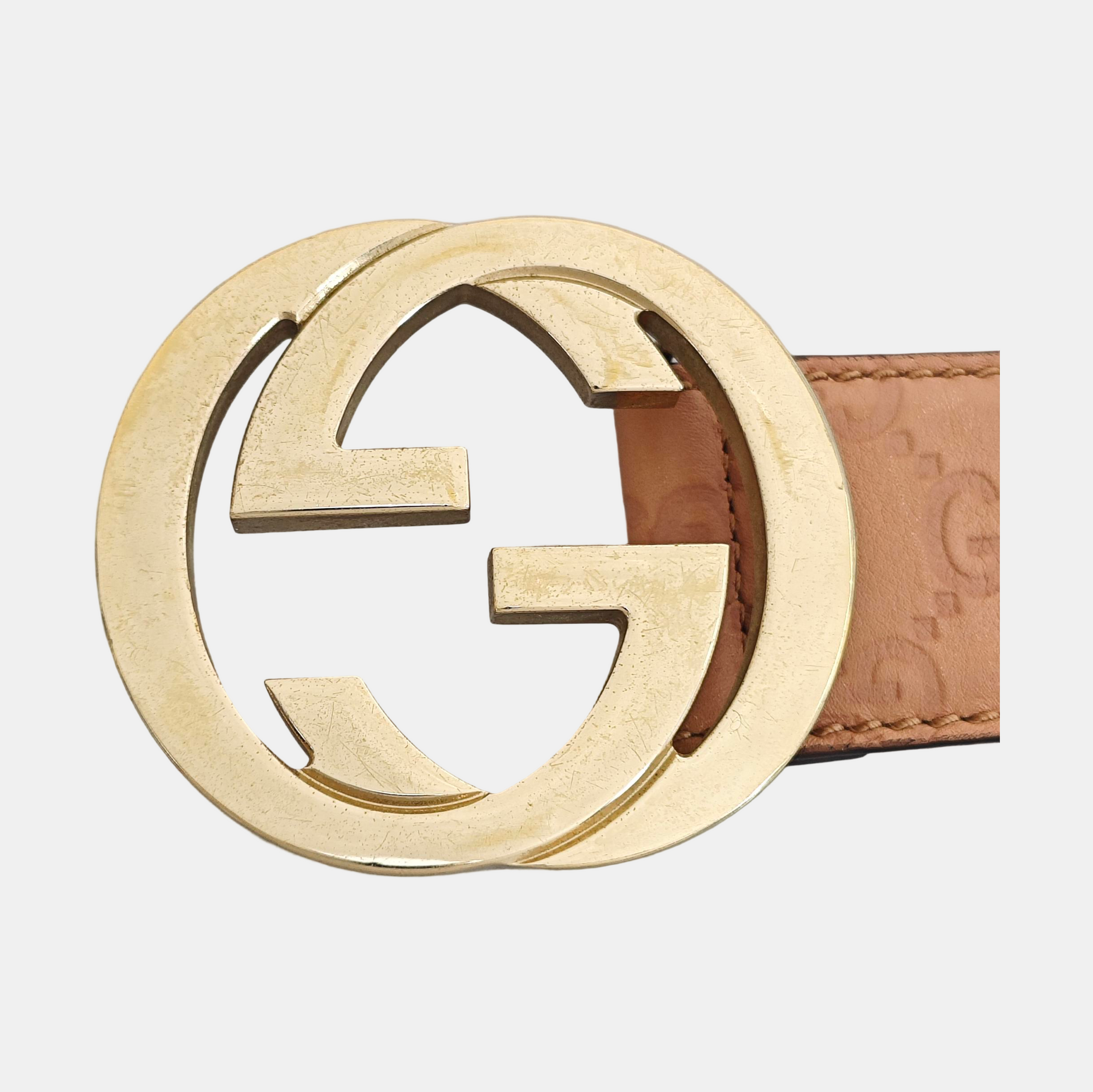 Leather Belt Beige
