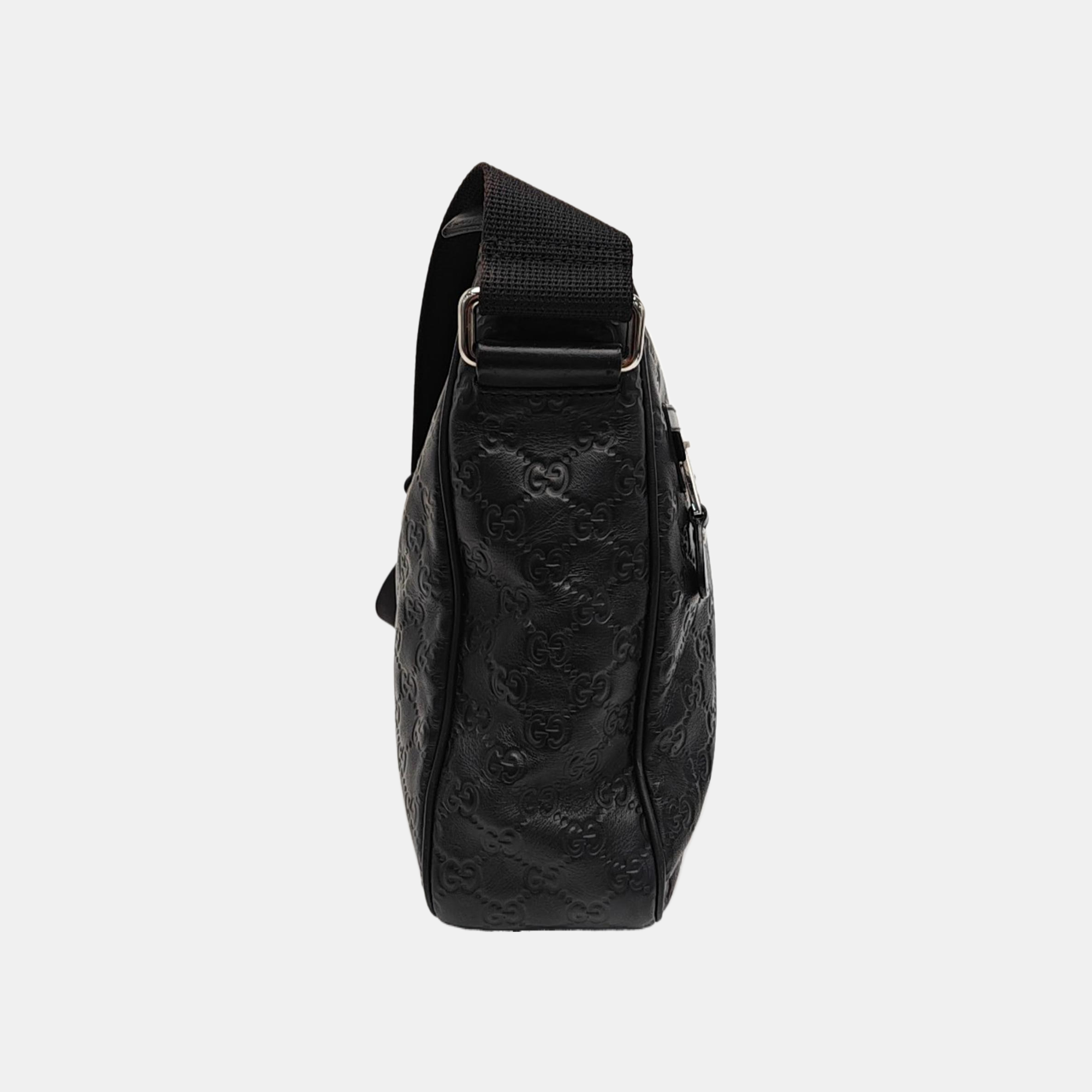 Monogram Calfskin Shoulder Bag Black