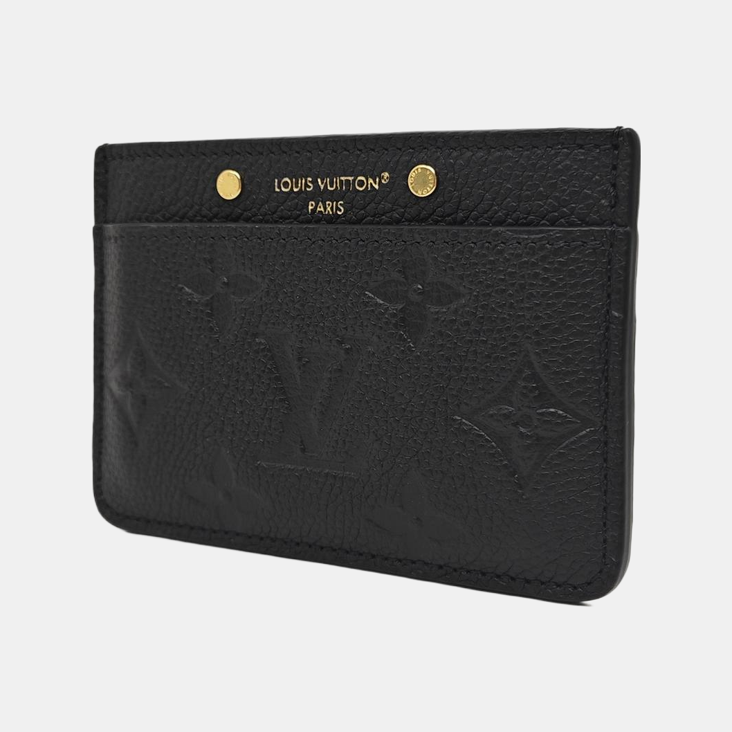Monogram Calfskin Card Holder Black