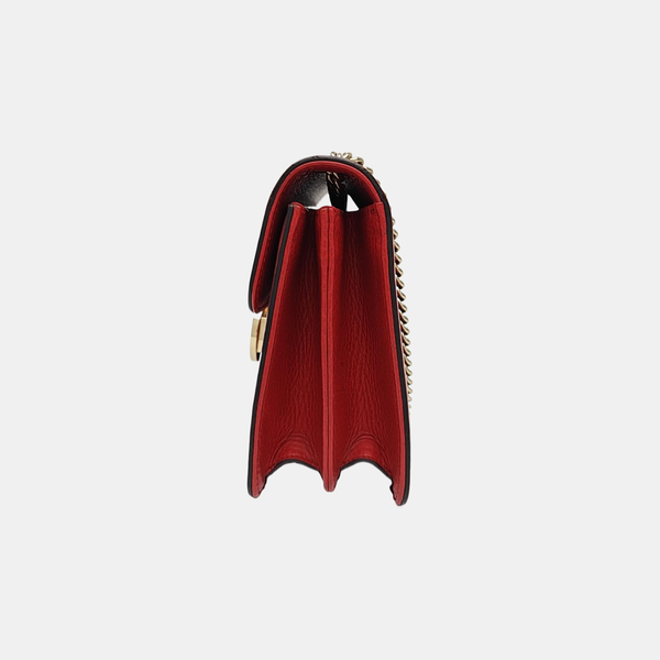 Interlocking G Small Calfskin Red