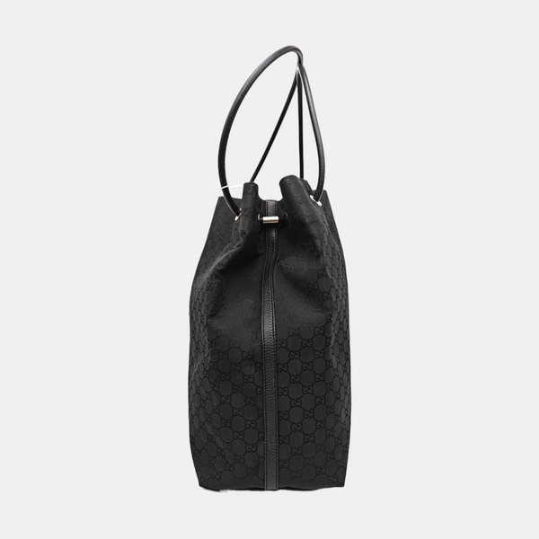 Monogram Fabric Shoulder Bag Black