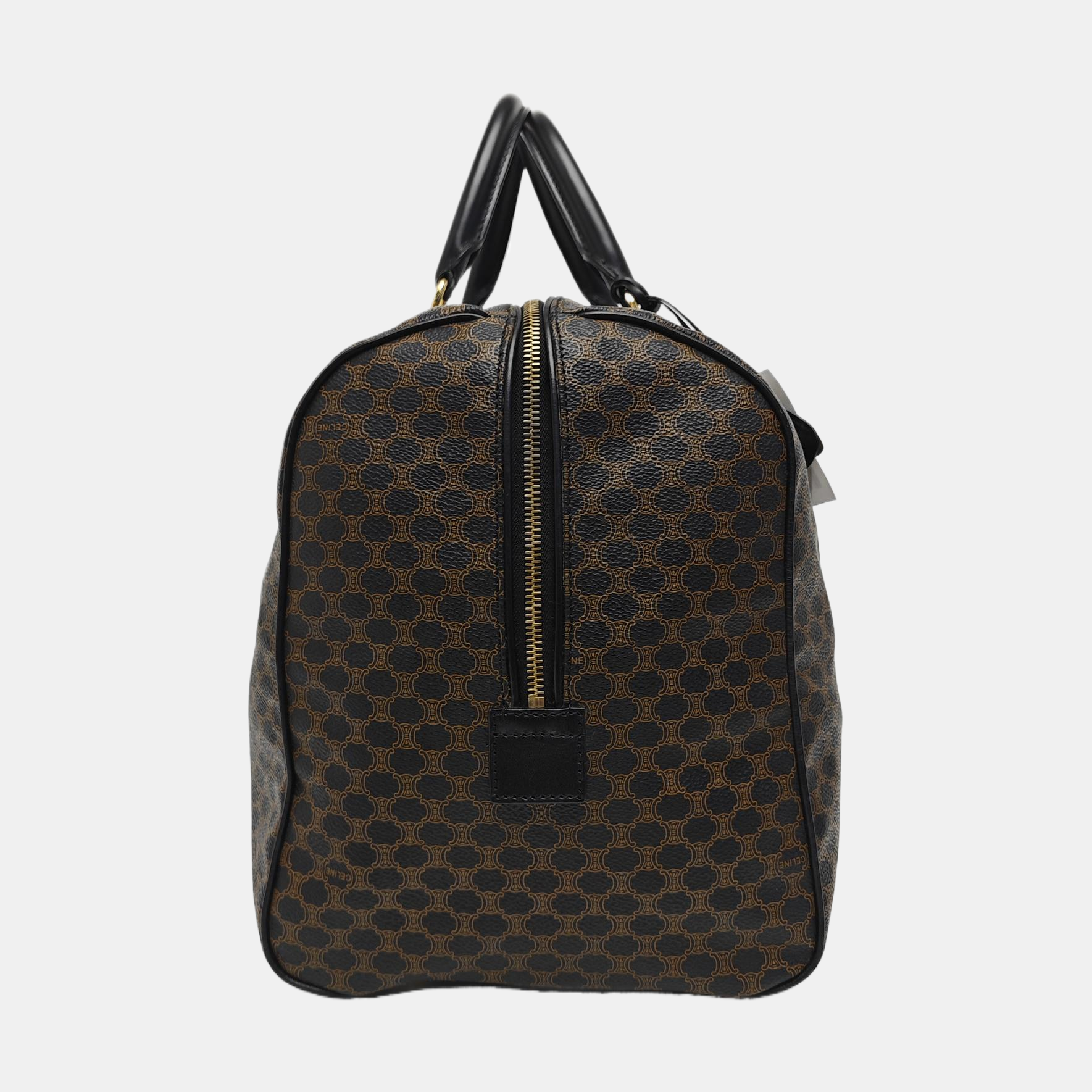 Coated Canvas Top Handle Bag Black