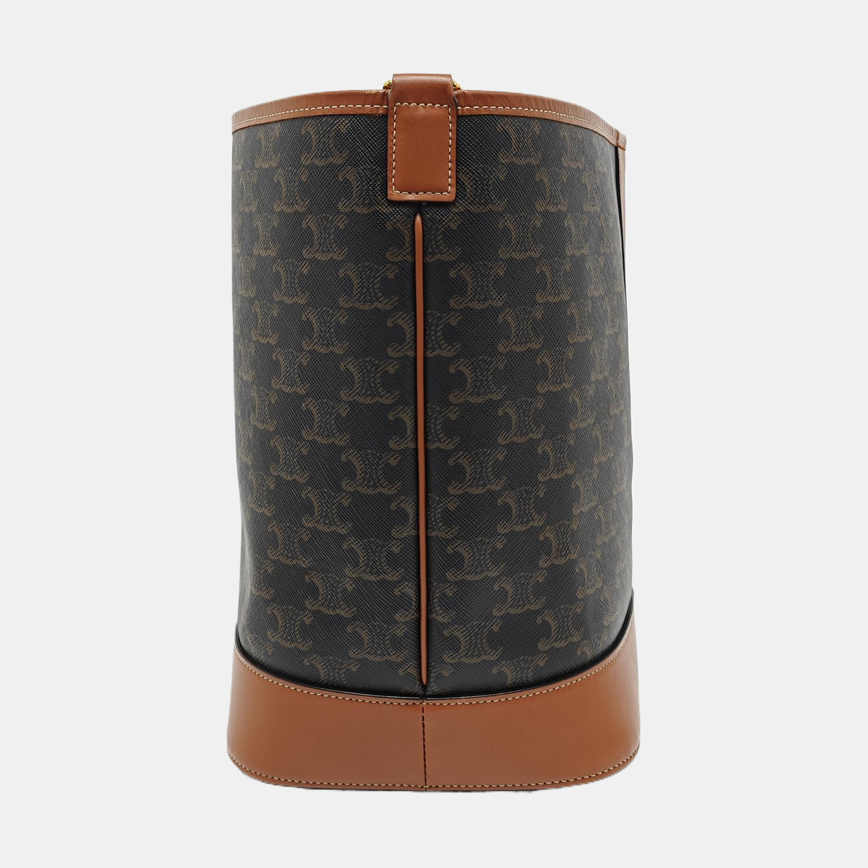 Authenticated pre-owned  TRIOMPHE CANVAS Medium Coated Canvas Brown - Bucket Bag at Looply