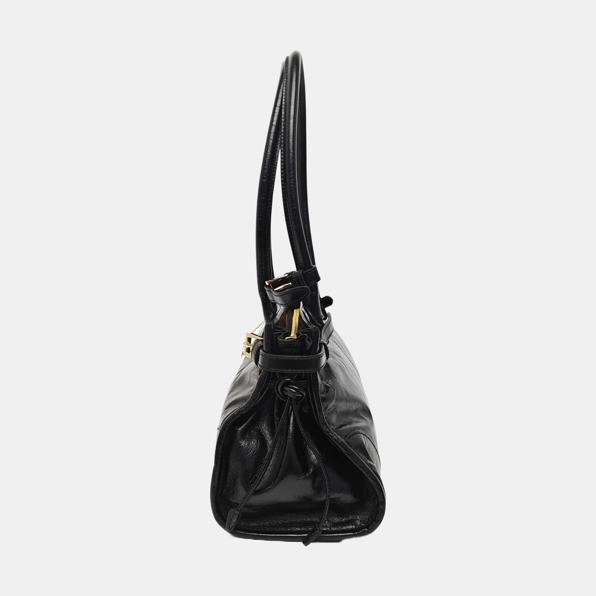 Bonnie Medium Patent Leather Black