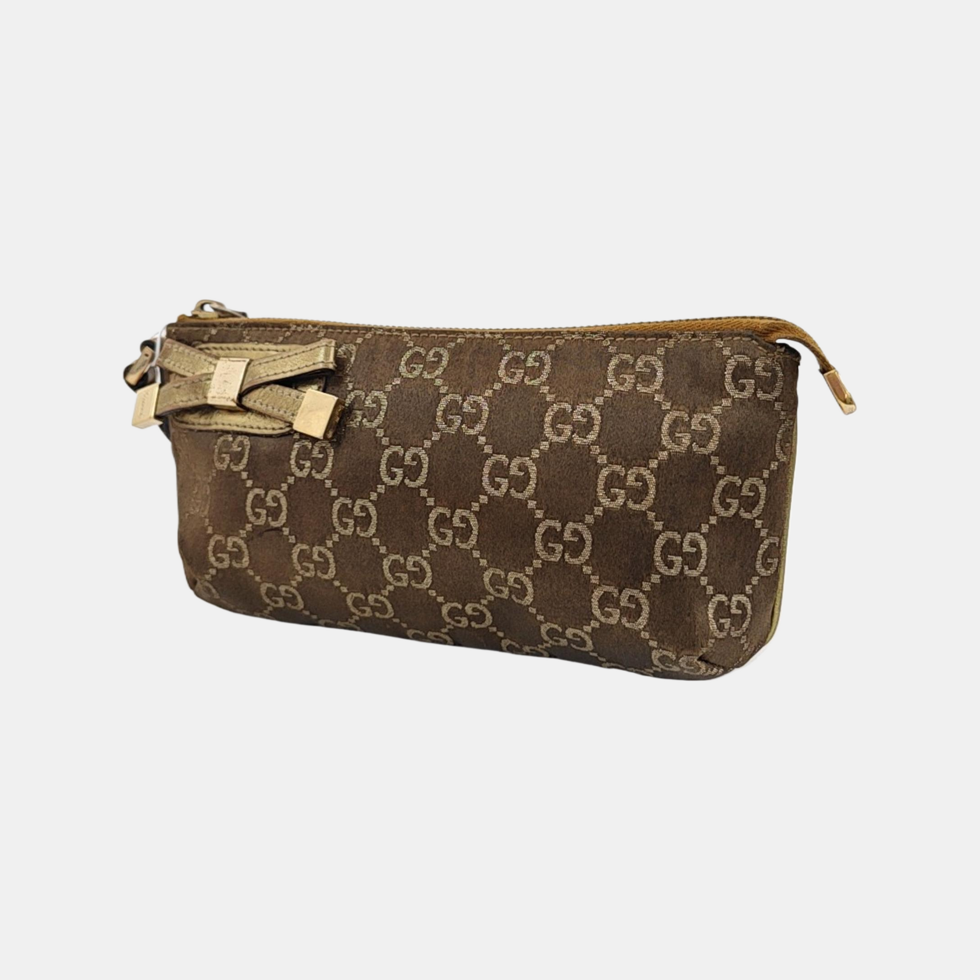 Monogram Canvas Clutch Brown