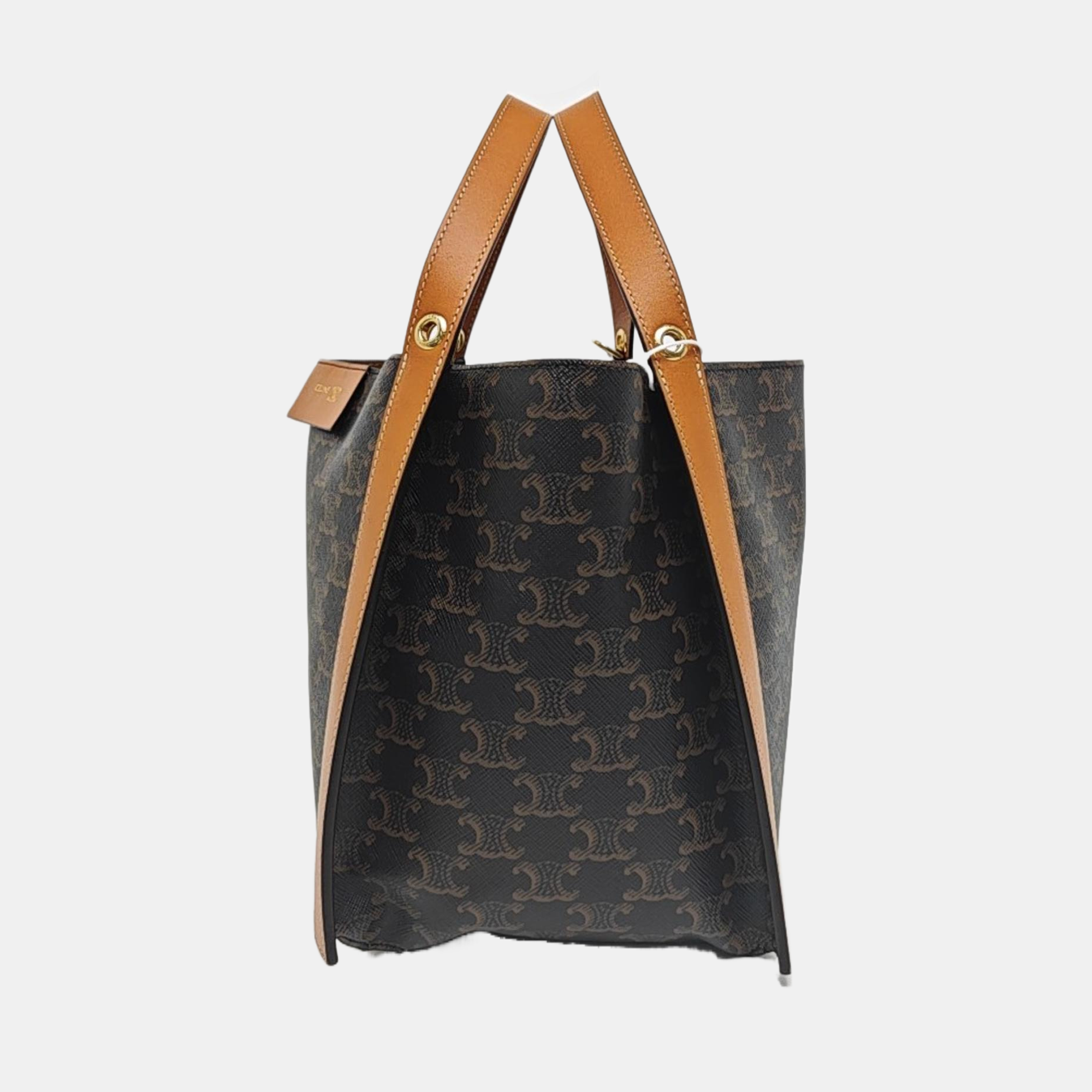 Coated Canvas Tote Bag Brown