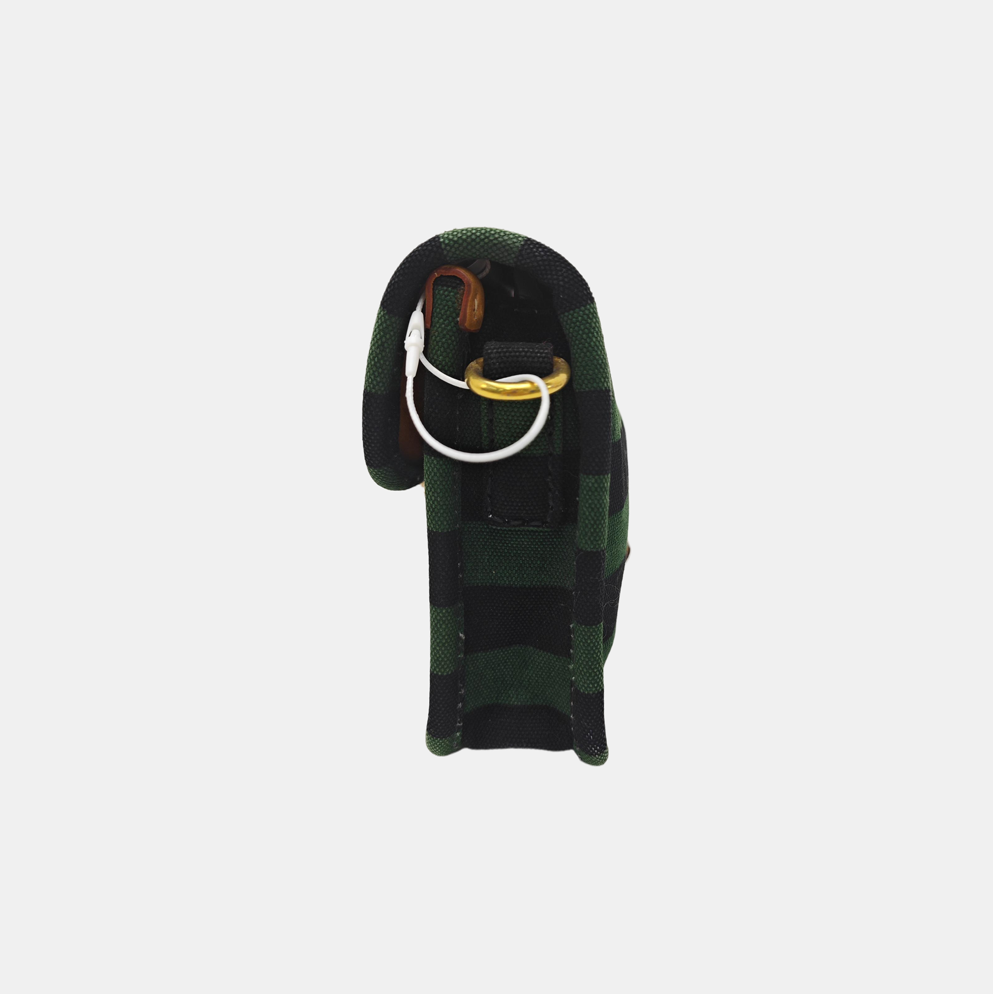 Quilted Canvas Shoulder Bag Green