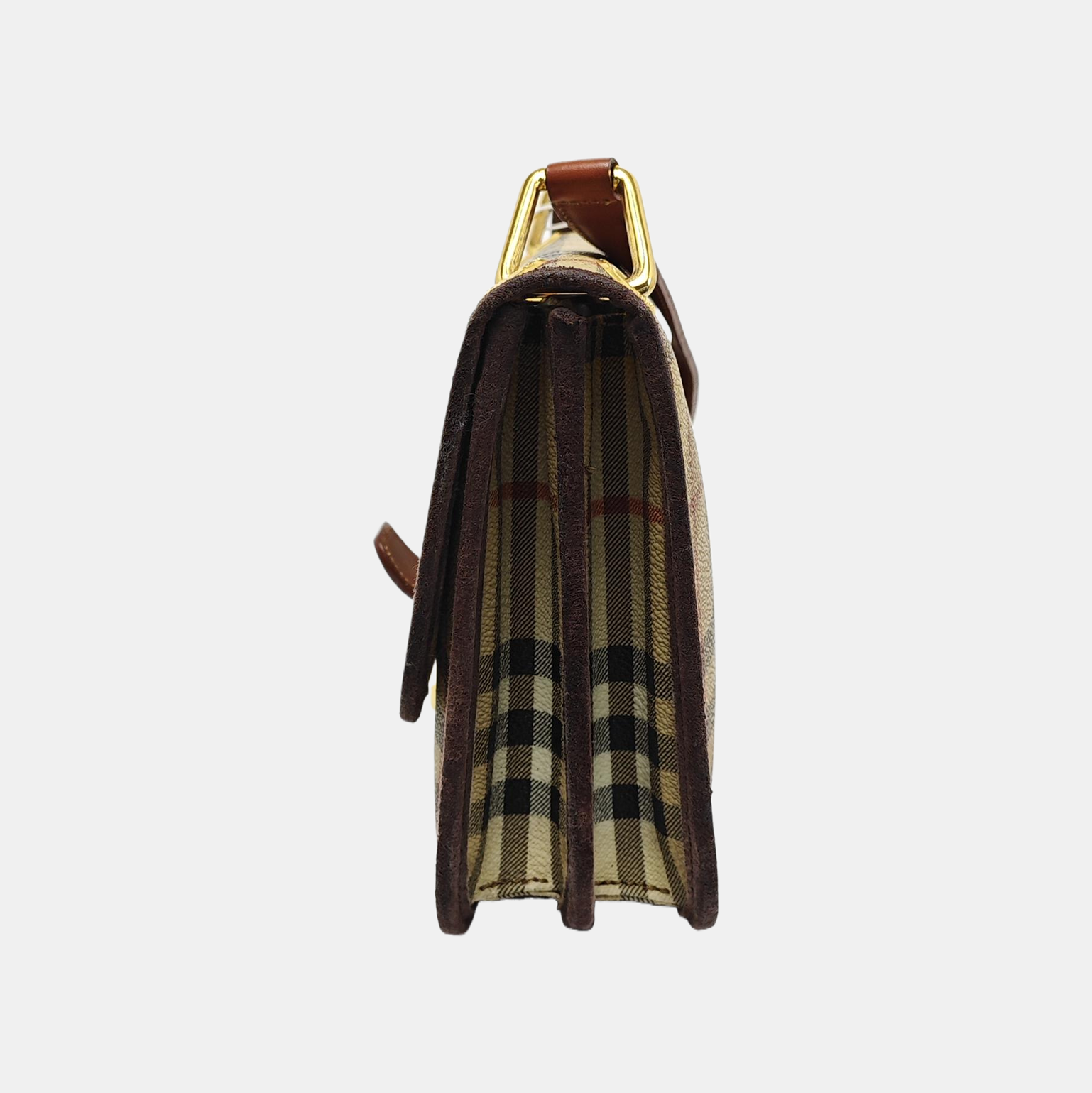 Coated Canvas Shoulder Bag Brown
