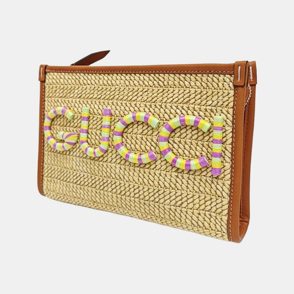Straw Clutch Brown