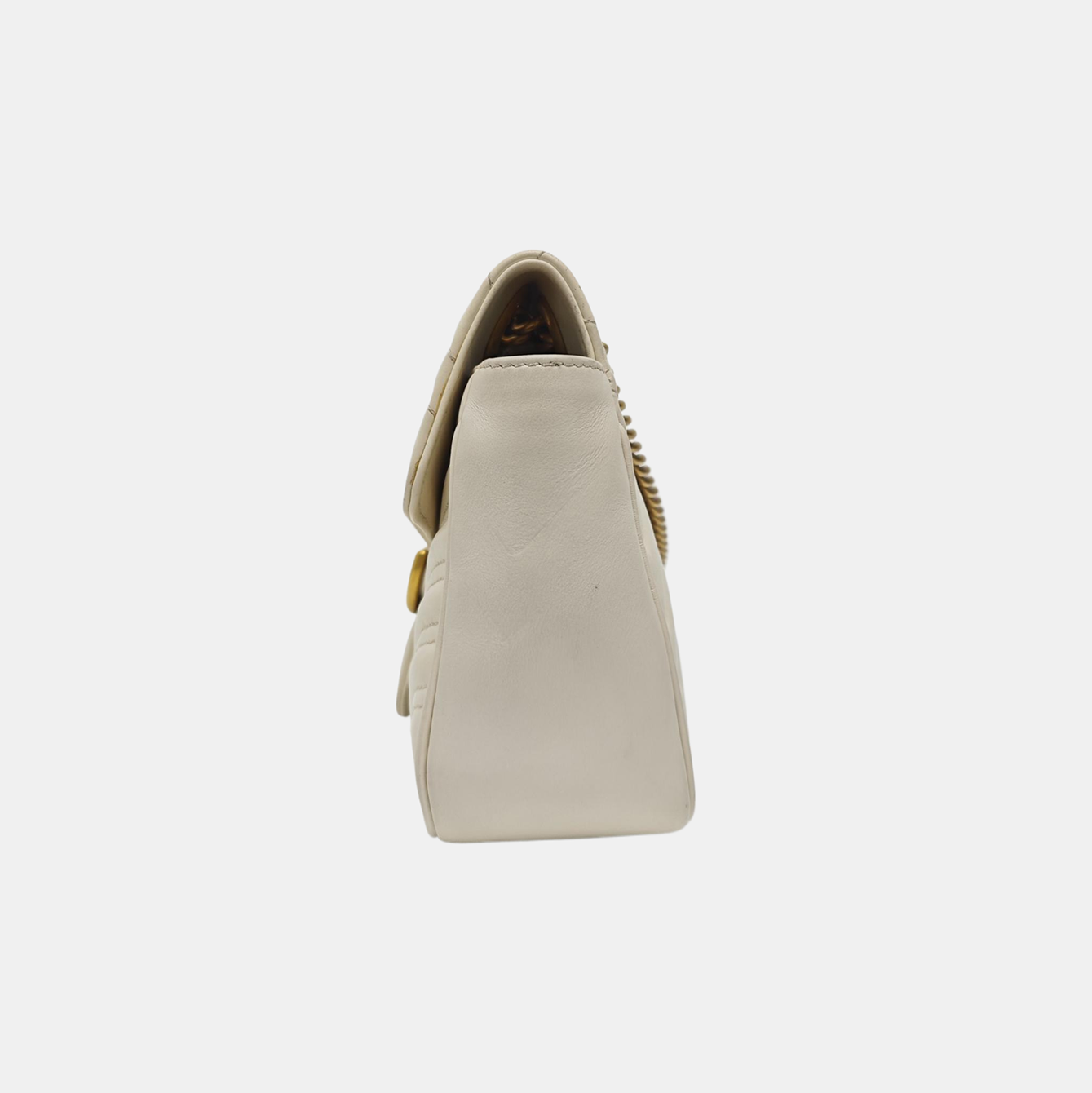 GG Marmont Medium Quilted Calfskin White