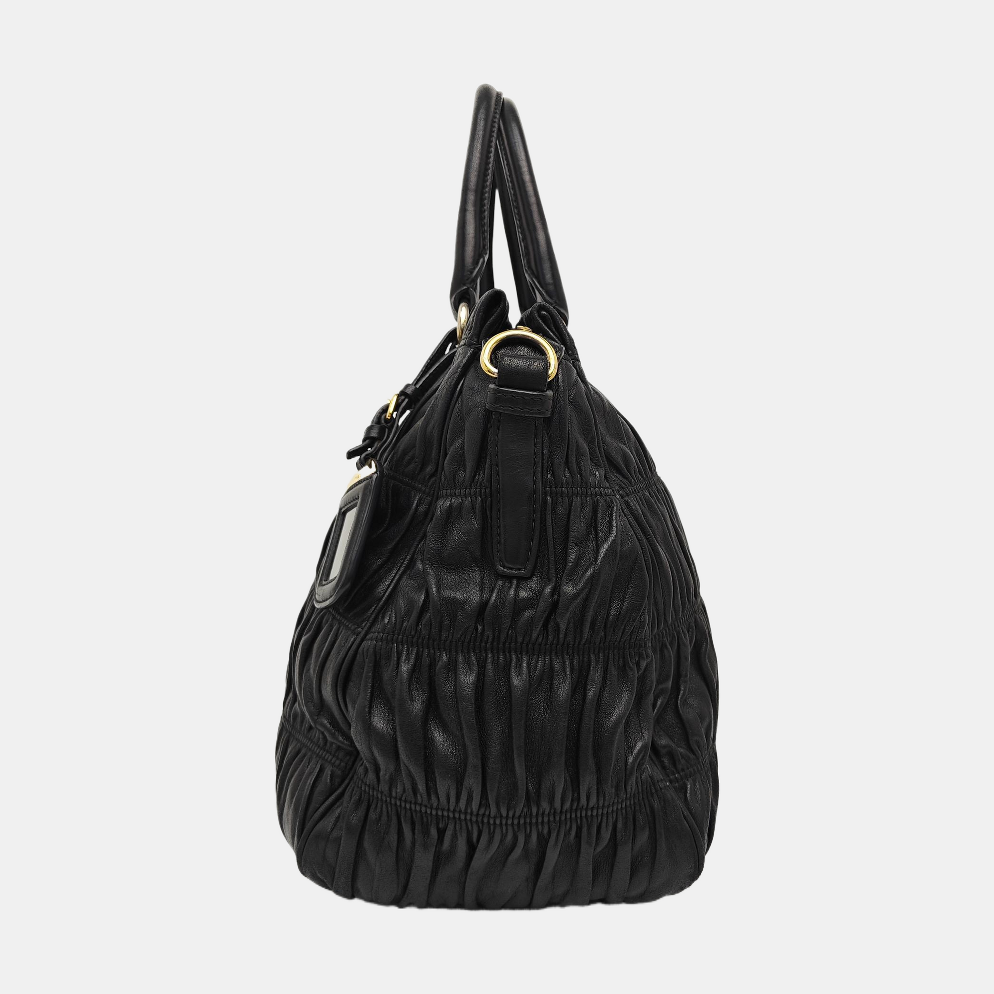 Quilted Lambskin Tote Bag Black