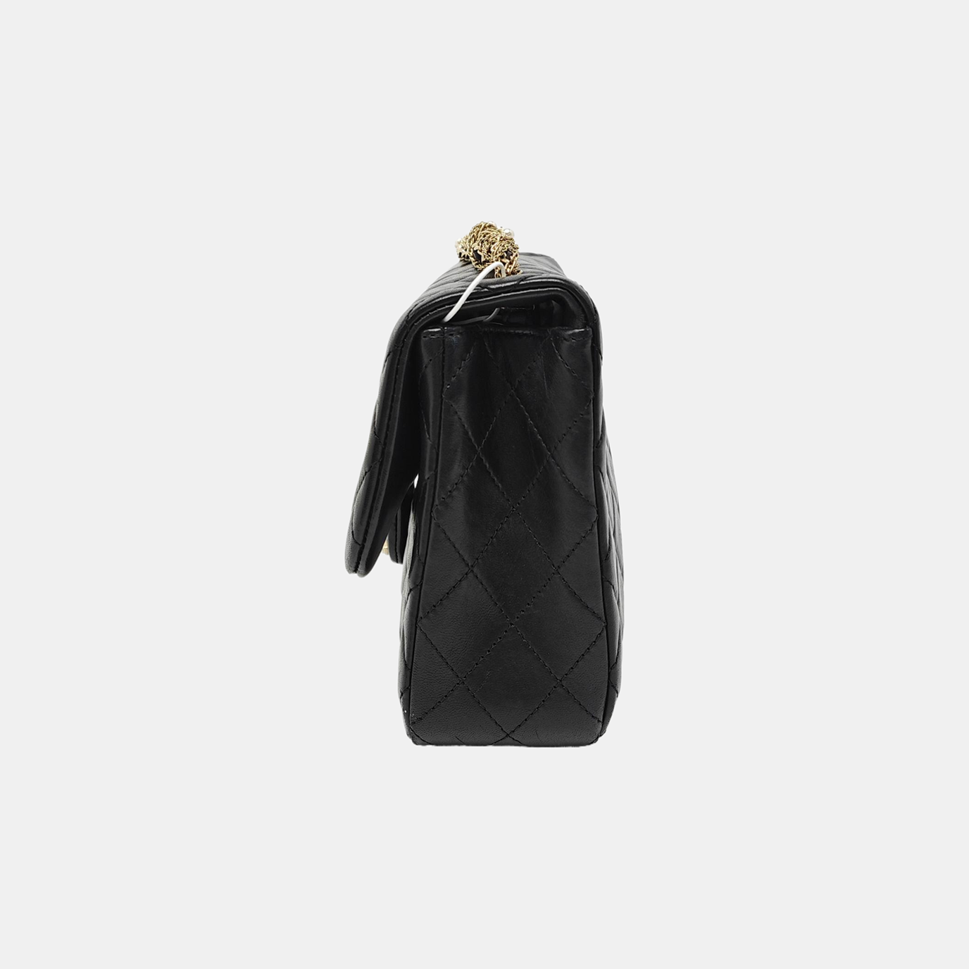 Quilted Lambskin Top Handle Bag Black